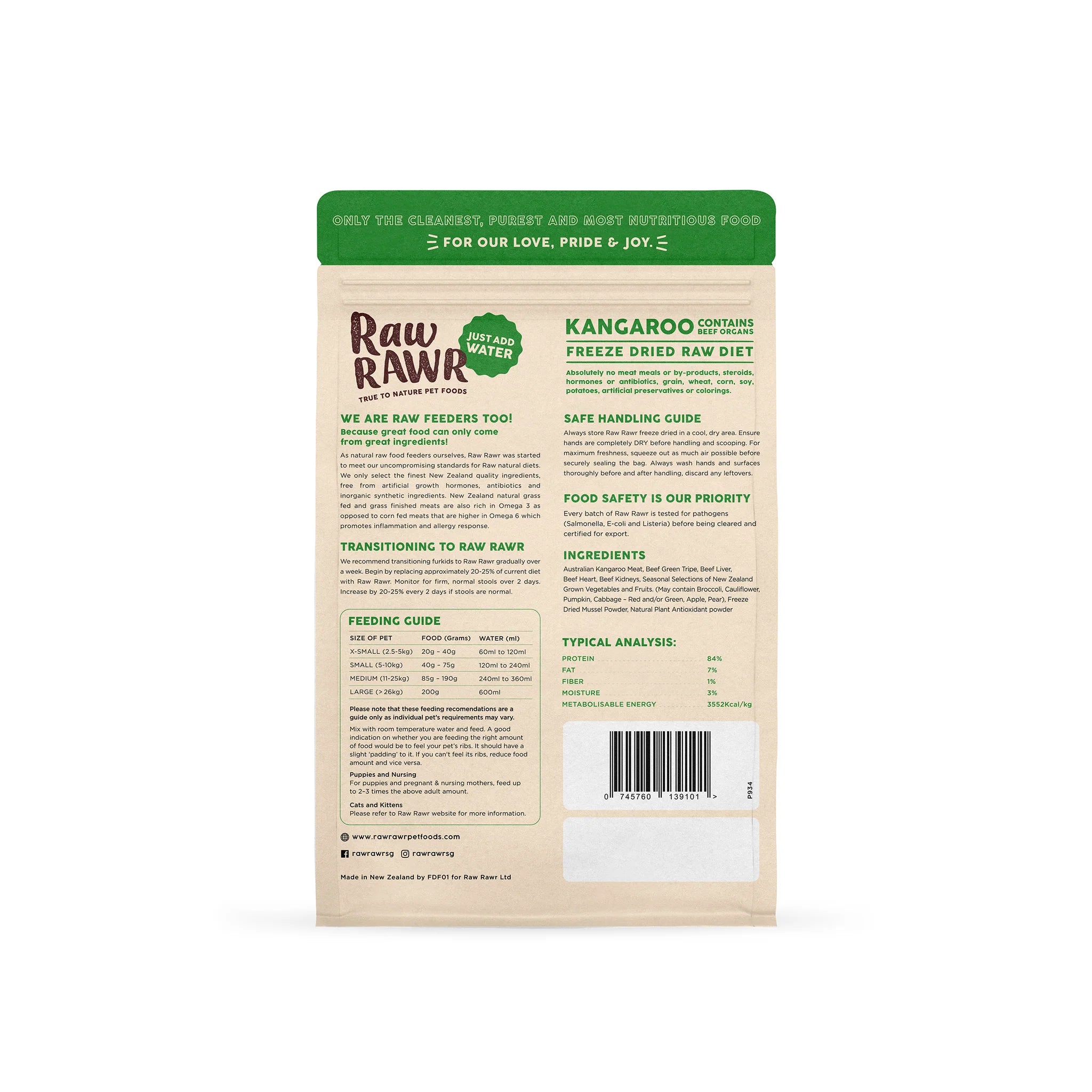 Freeze Dried Raw Diet - Kangaroo & Beef (350g)