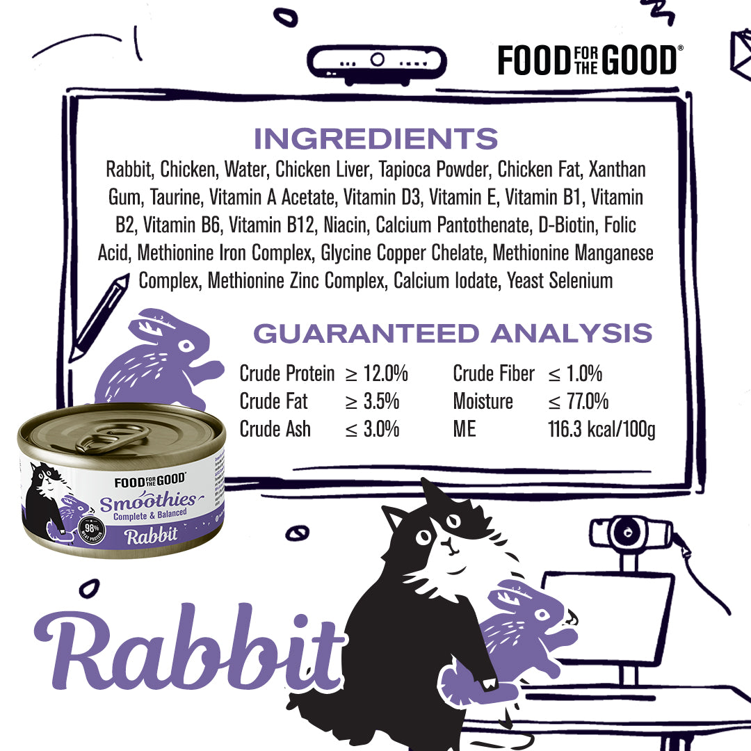 Food For The Good Smoothies | Rabbit Cat Canned Food (80g)