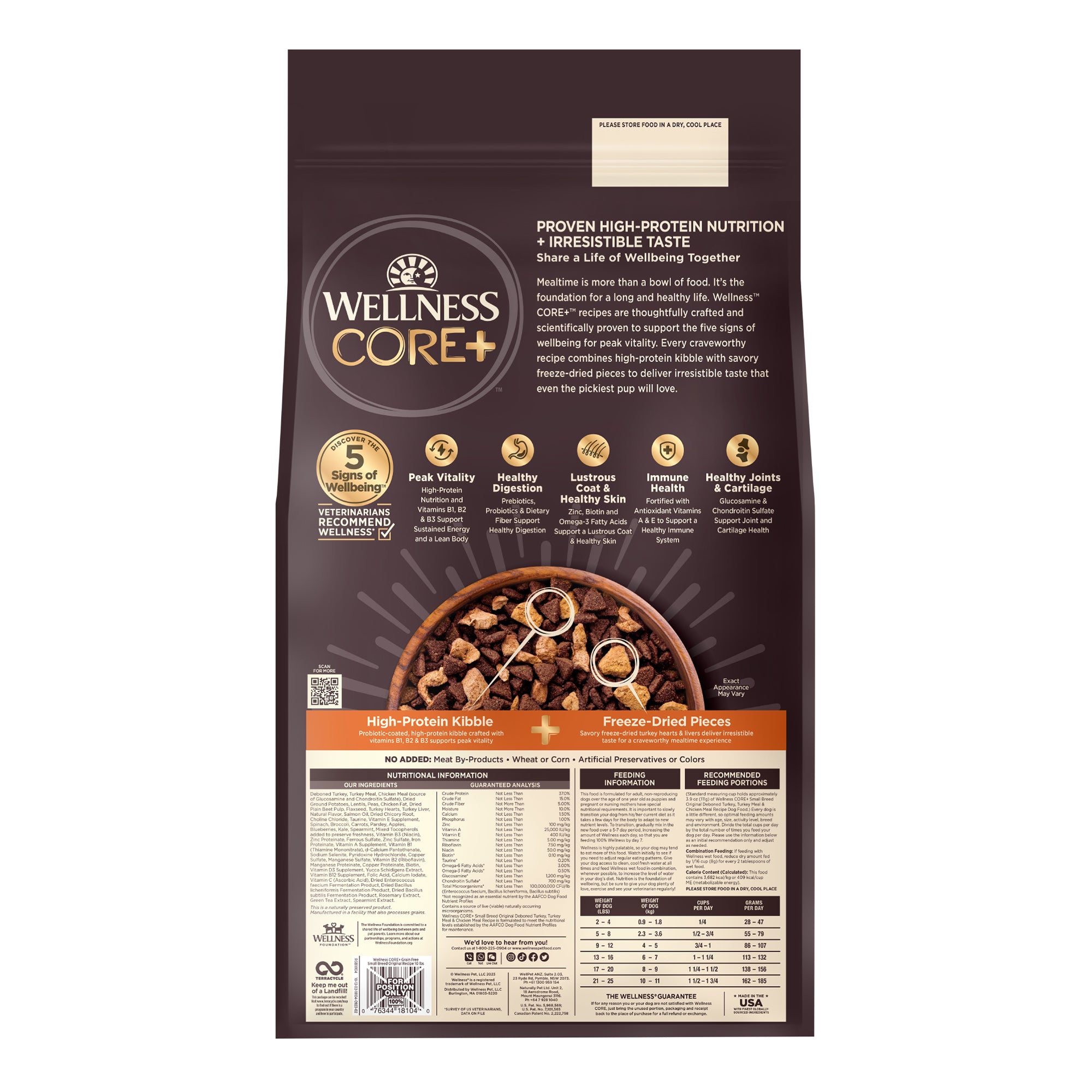 Wellness Core+ (formerly Rawrev) Dog Small Breed Original Turkey Grain Free Dry Dog Food