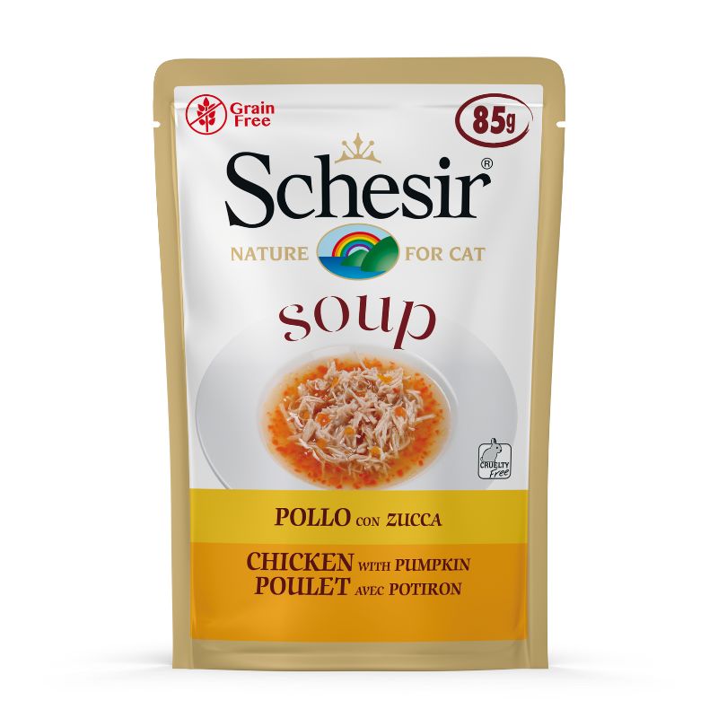 Schesir Soup With Chicken & Pumpkin Grain-Free Pouch Cat Food (85g)
