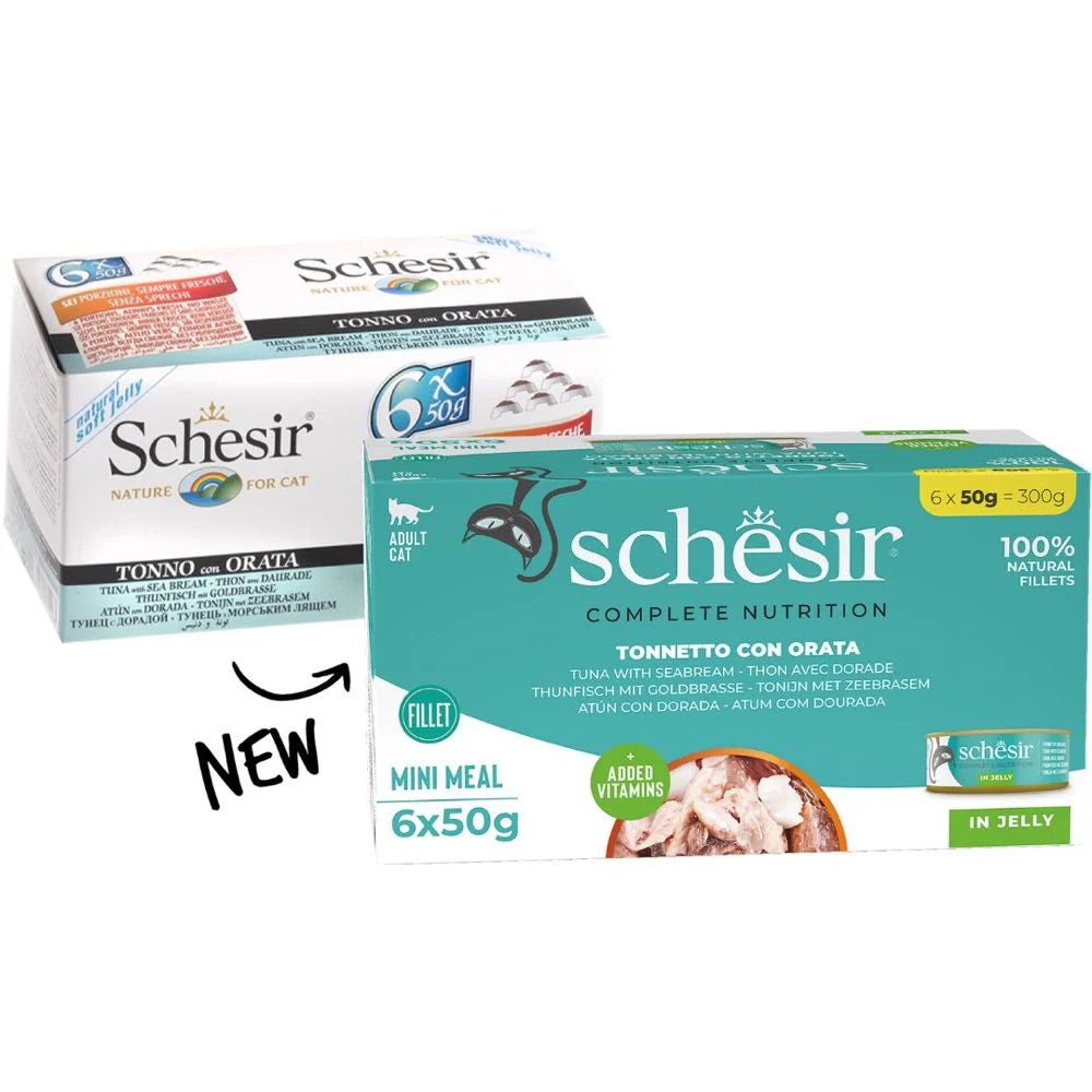 Schesir Mini Meals Tuna with Seabream in Jelly Adult Canned Cat Food (6 x 50g)