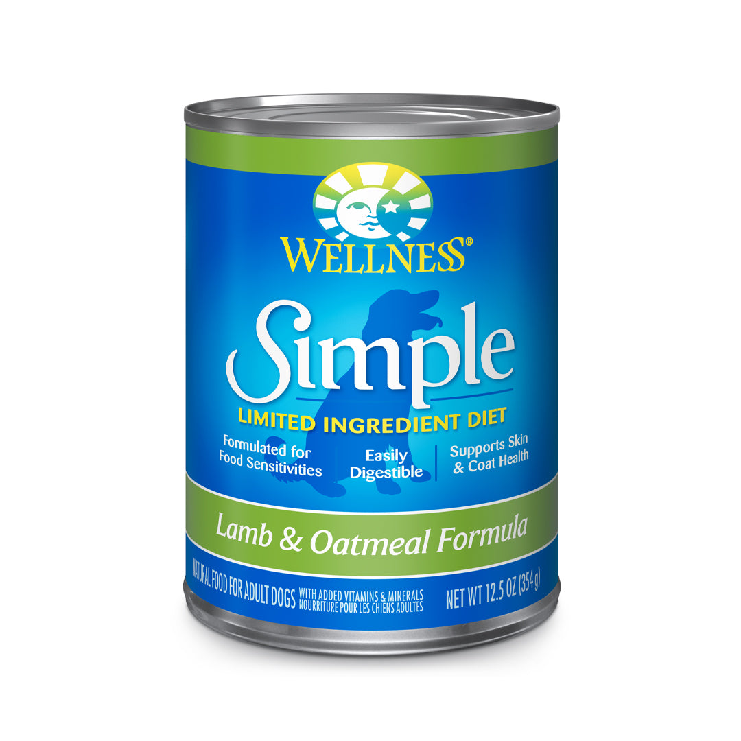 Wellness Simple Lamb & Oatmeal Canned Wet Dog Food (12.5oz)