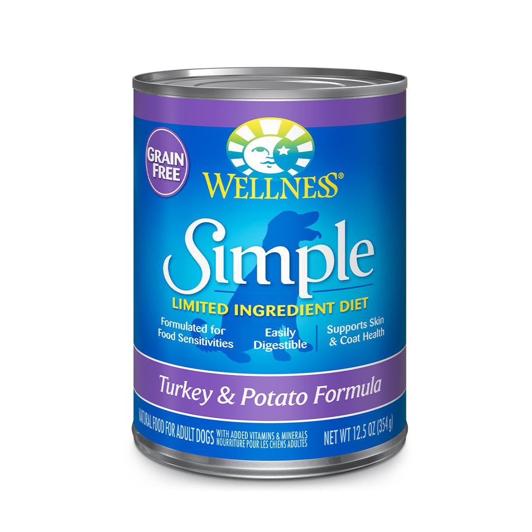 Wellness Simple Grain-Free Turkey & Potato Canned Dog Food (12.5oz)