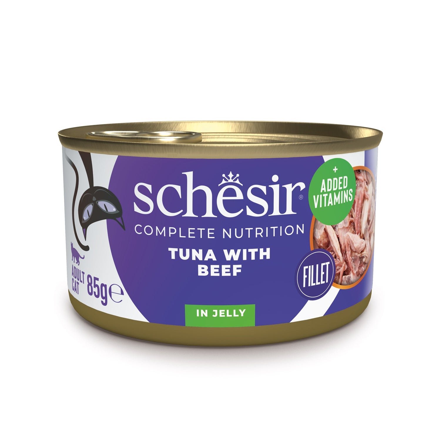 Schesir Tuna with Beef in Jelly Adult Canned Cat Food (85g)