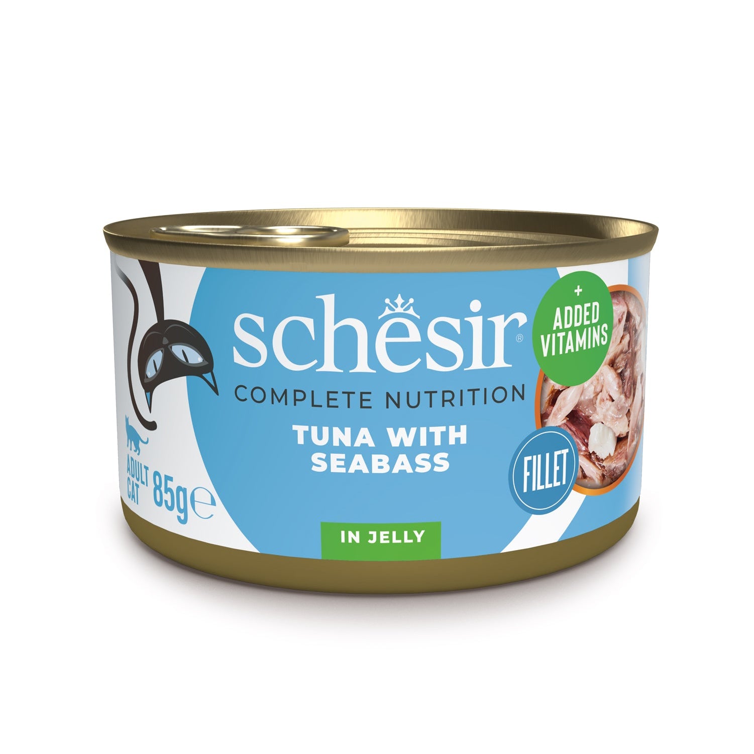 Schesir Tuna with Seabass in Jelly Adult Canned Cat Food (85g)