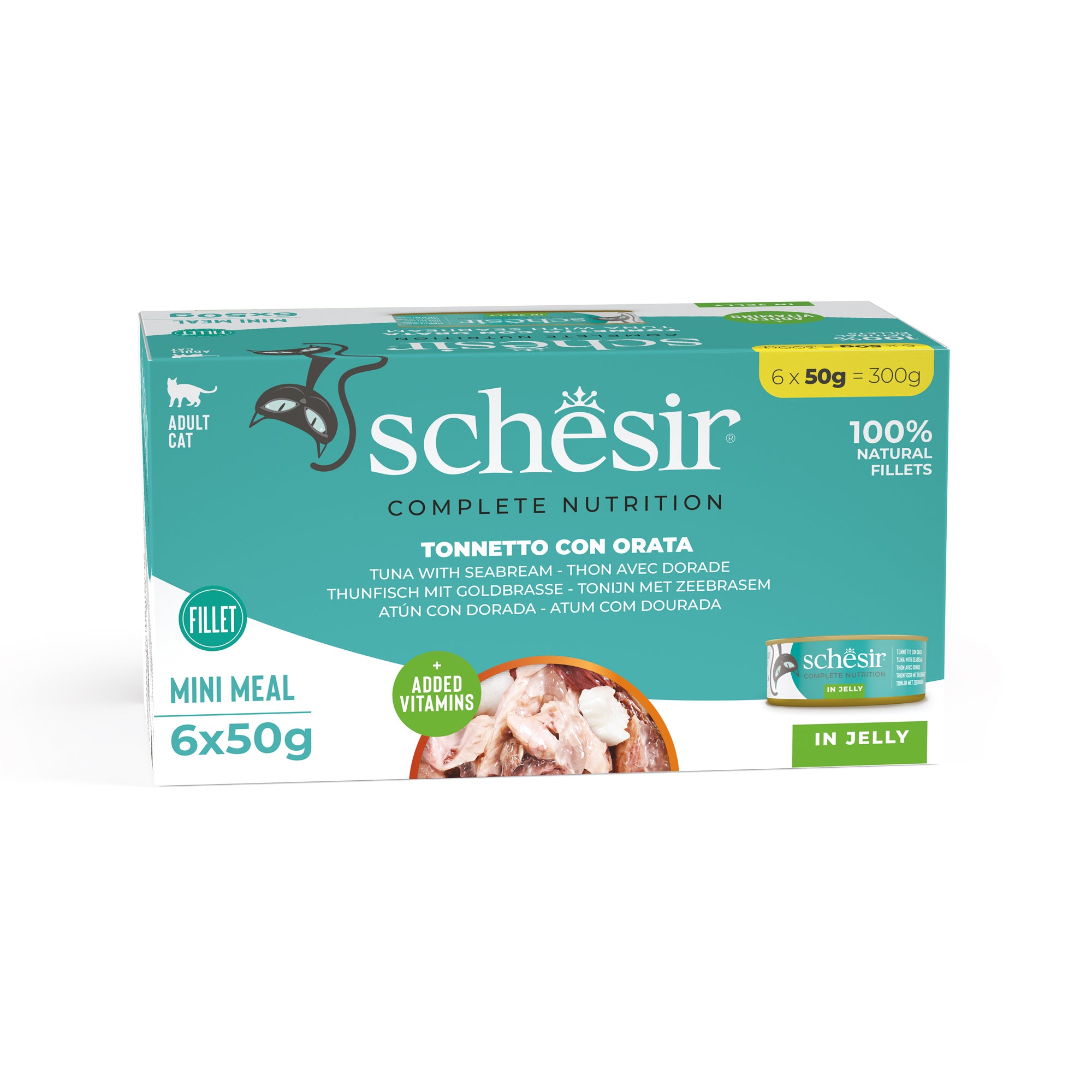 Schesir Mini Meals Tuna with Seabream in Jelly Adult Canned Cat Food (6 x 50g)