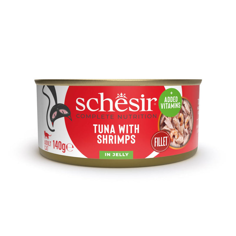 Schesir Tuna With Shrimps in Jelly Adult Canned Cat Food (140g)