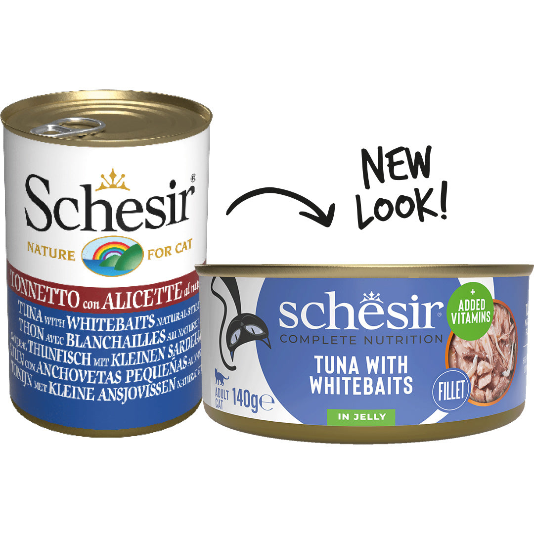 Schesir Tuna With Whitebaits in Jelly Adult Canned Cat Food (140g)