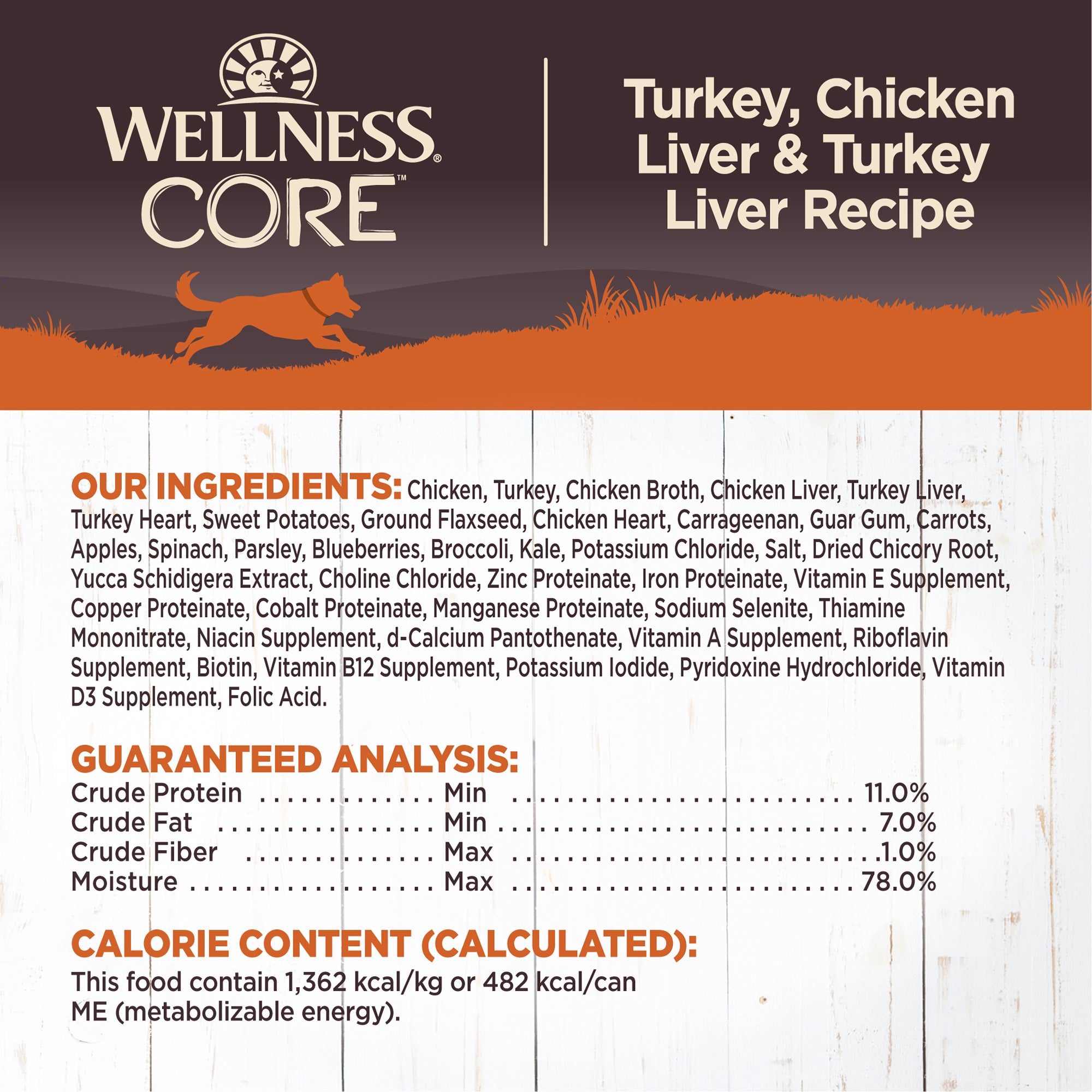 Wellness CORE Grain-Free Turkey, Chicken Liver & Turkey Liver Canned Wet Dog Food (12.5oz)