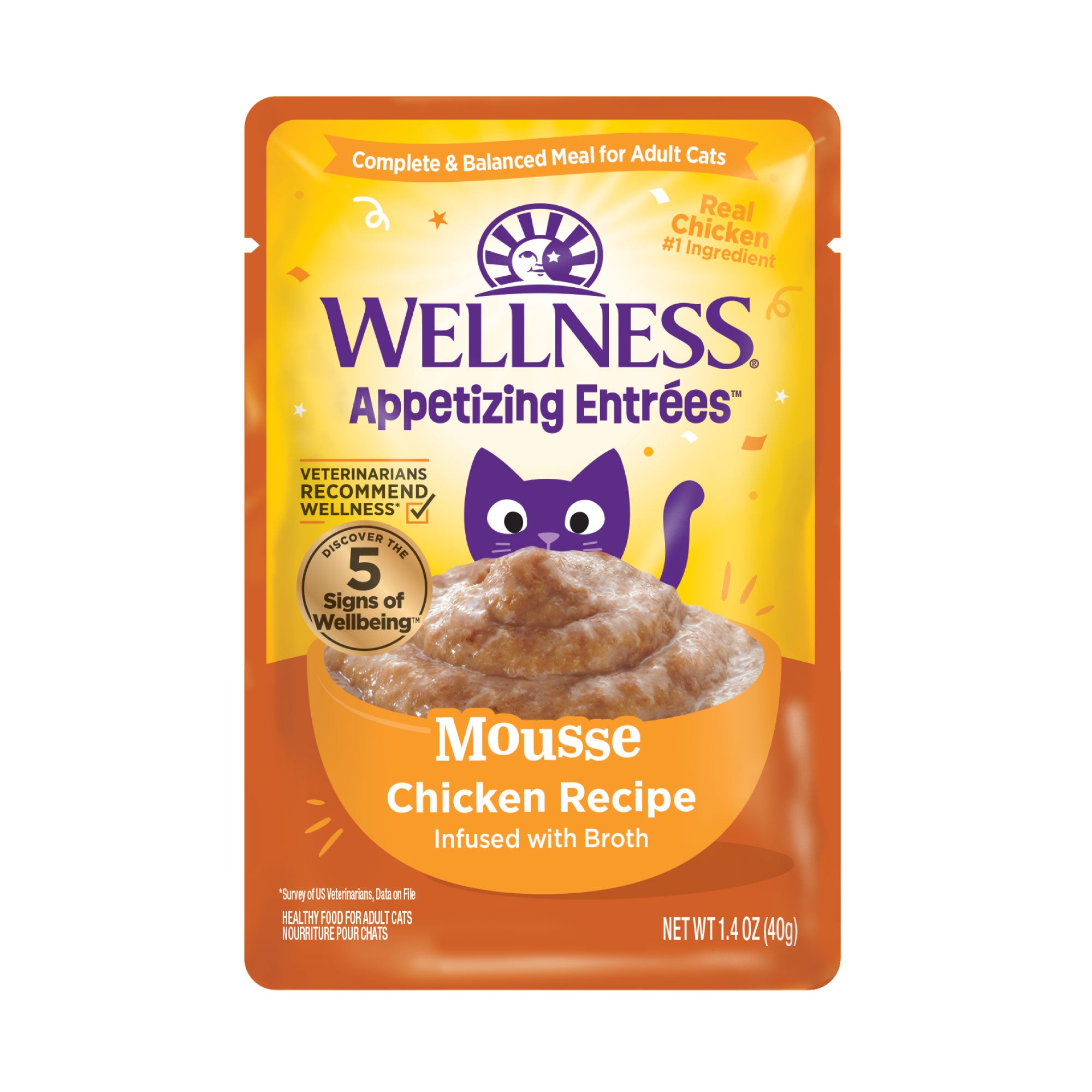 Appetizing Entrees Mousse Chicken Adult Pouch Cat Food (1.4 oz)