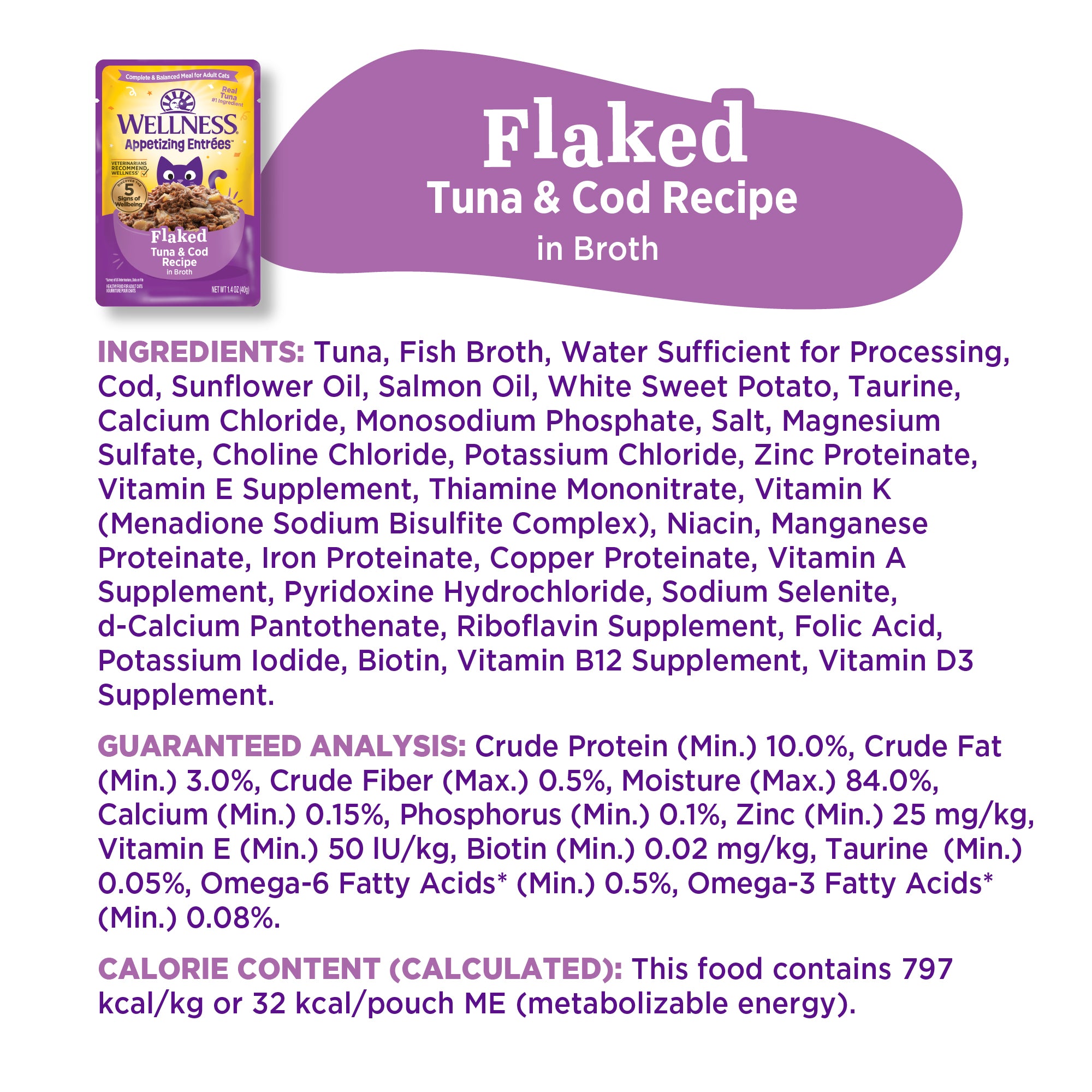 Appetizing Entrees Flaked Tuna & Cod Recipe Wet Cat Food (1.4 oz)