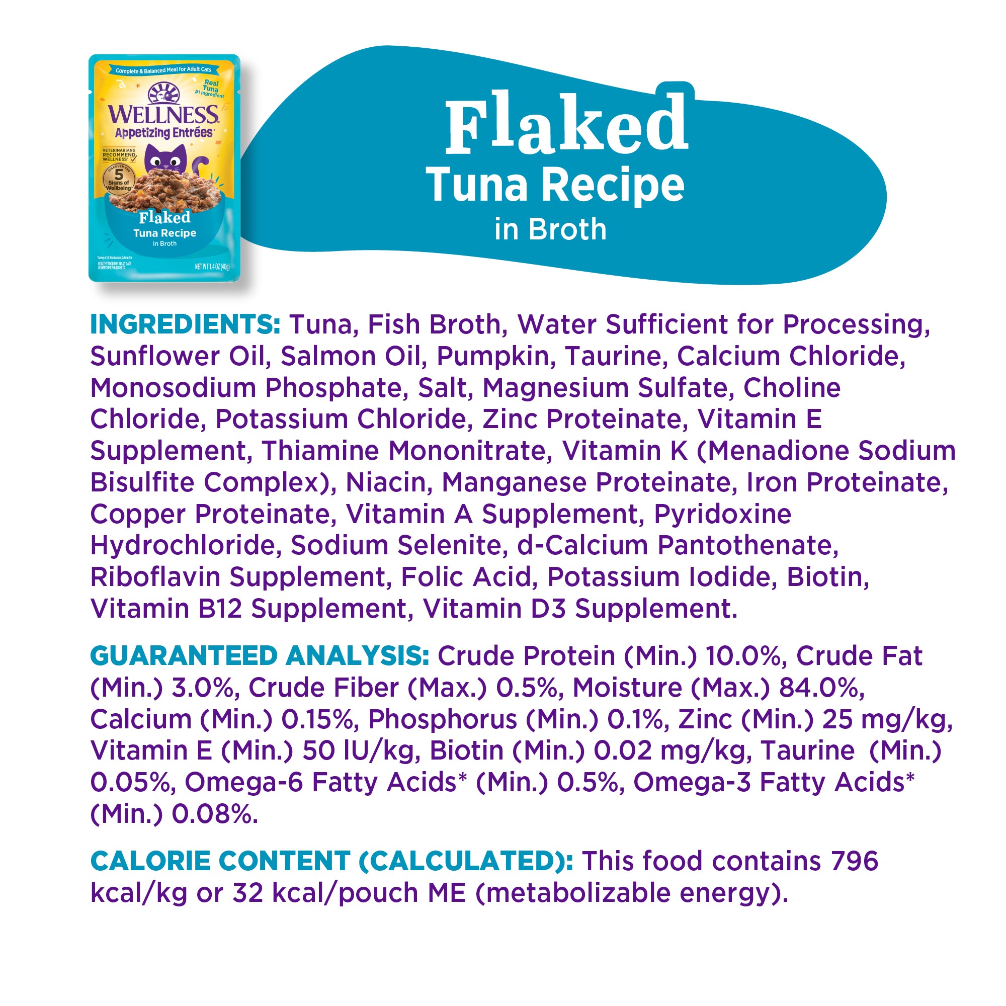 Appetizing Entrees Flaked Tuna Recipe Wet Cat Food (1.4 oz)