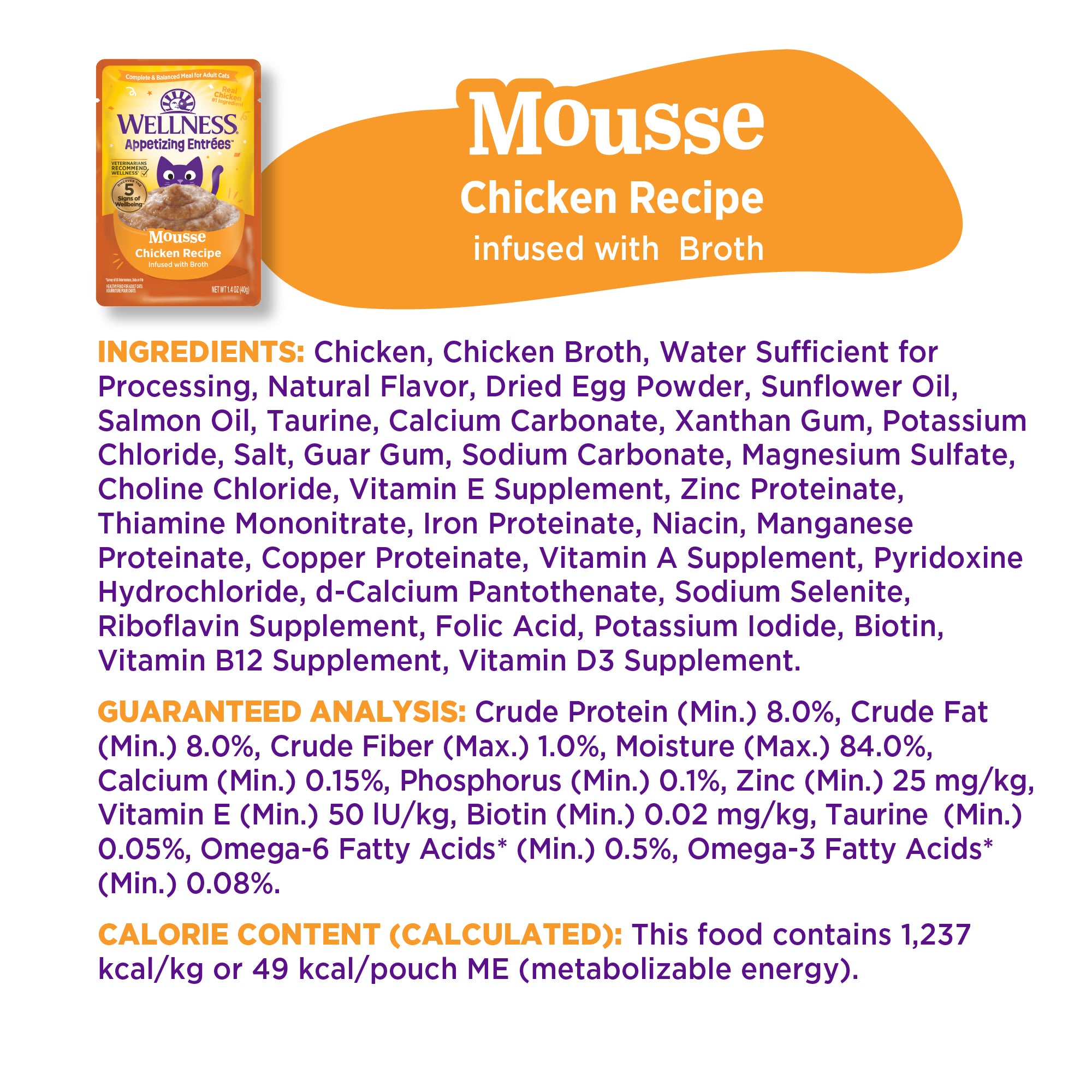 Appetizing Entrees Mousse Chicken Adult Pouch Cat Food (1.4 oz)