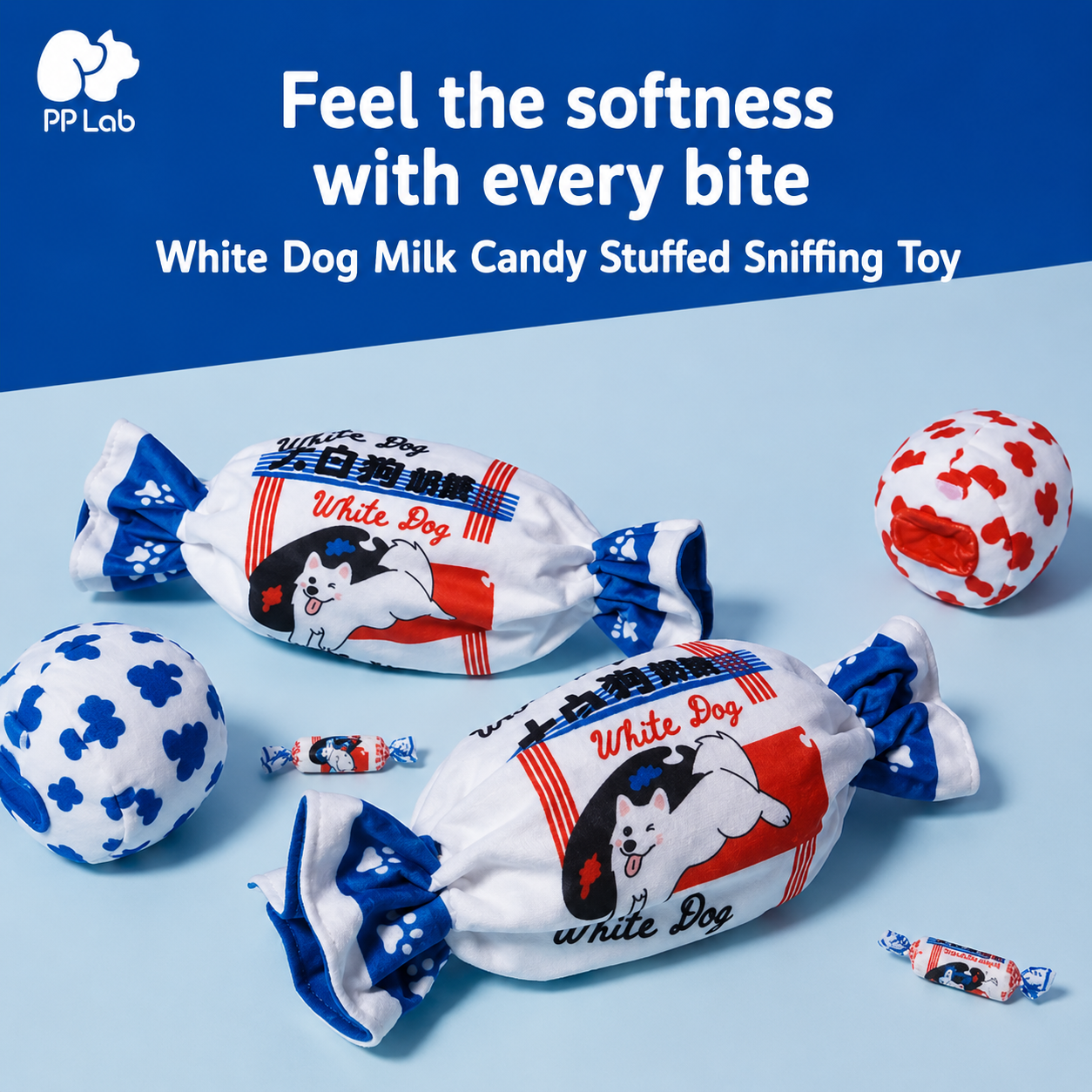 White Dog Candy Nosework Toy