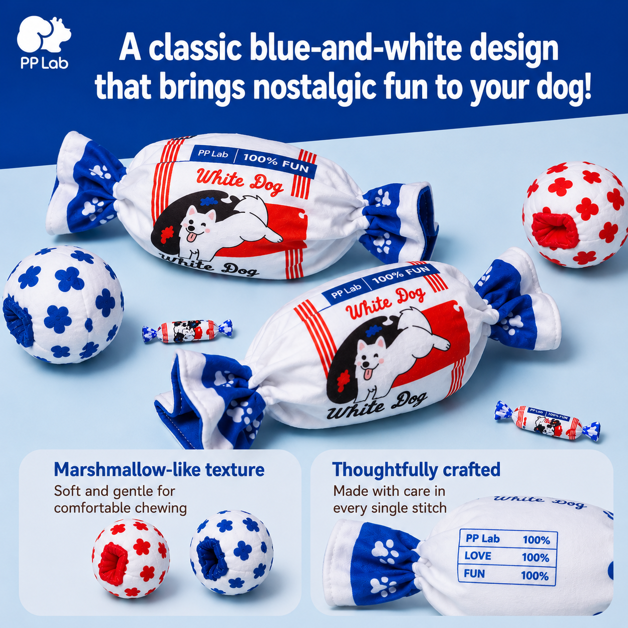 White Dog Candy Nosework Toy