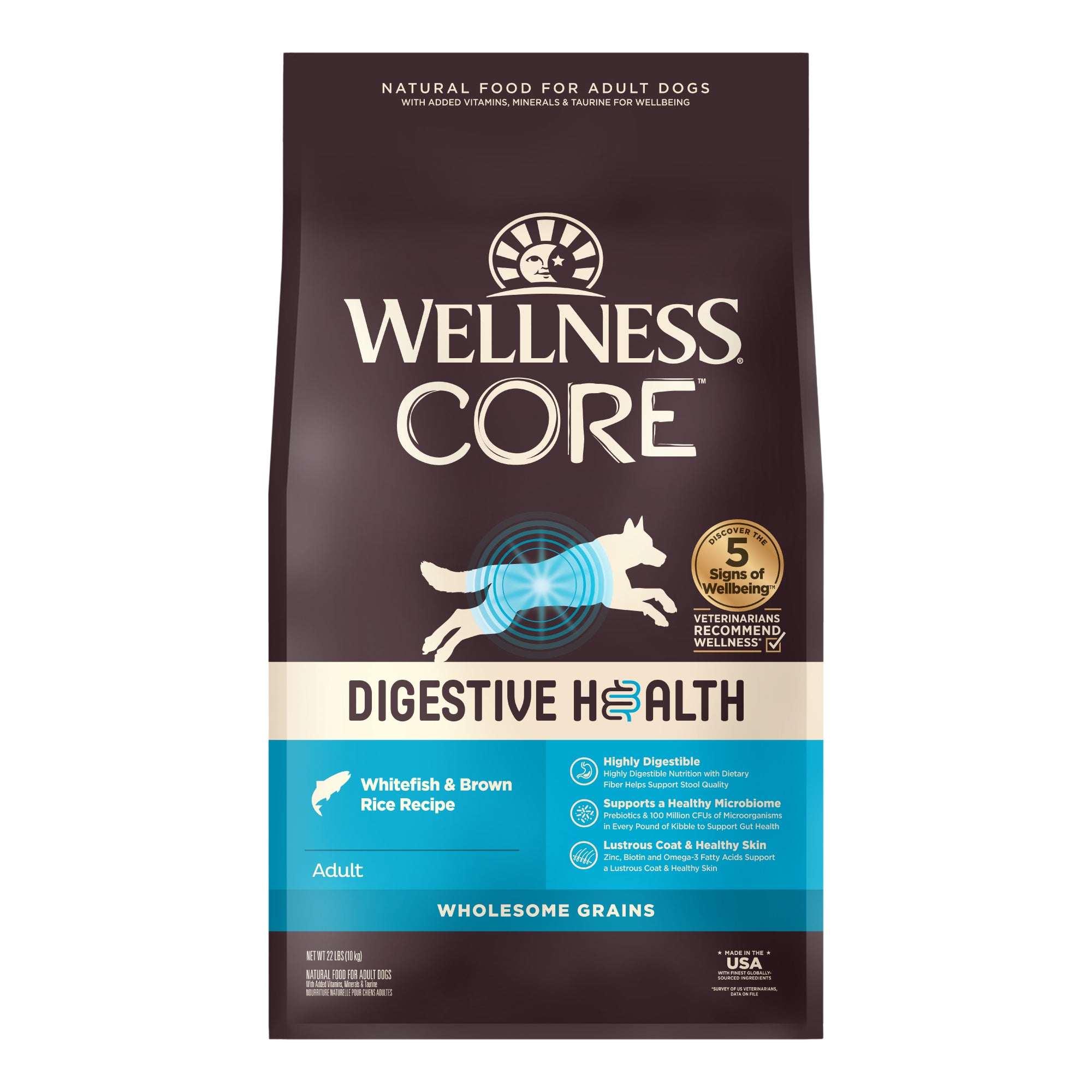 Wellness CORE Digestive Health Whitefish & Brown Rice Adult Dry Dog Food