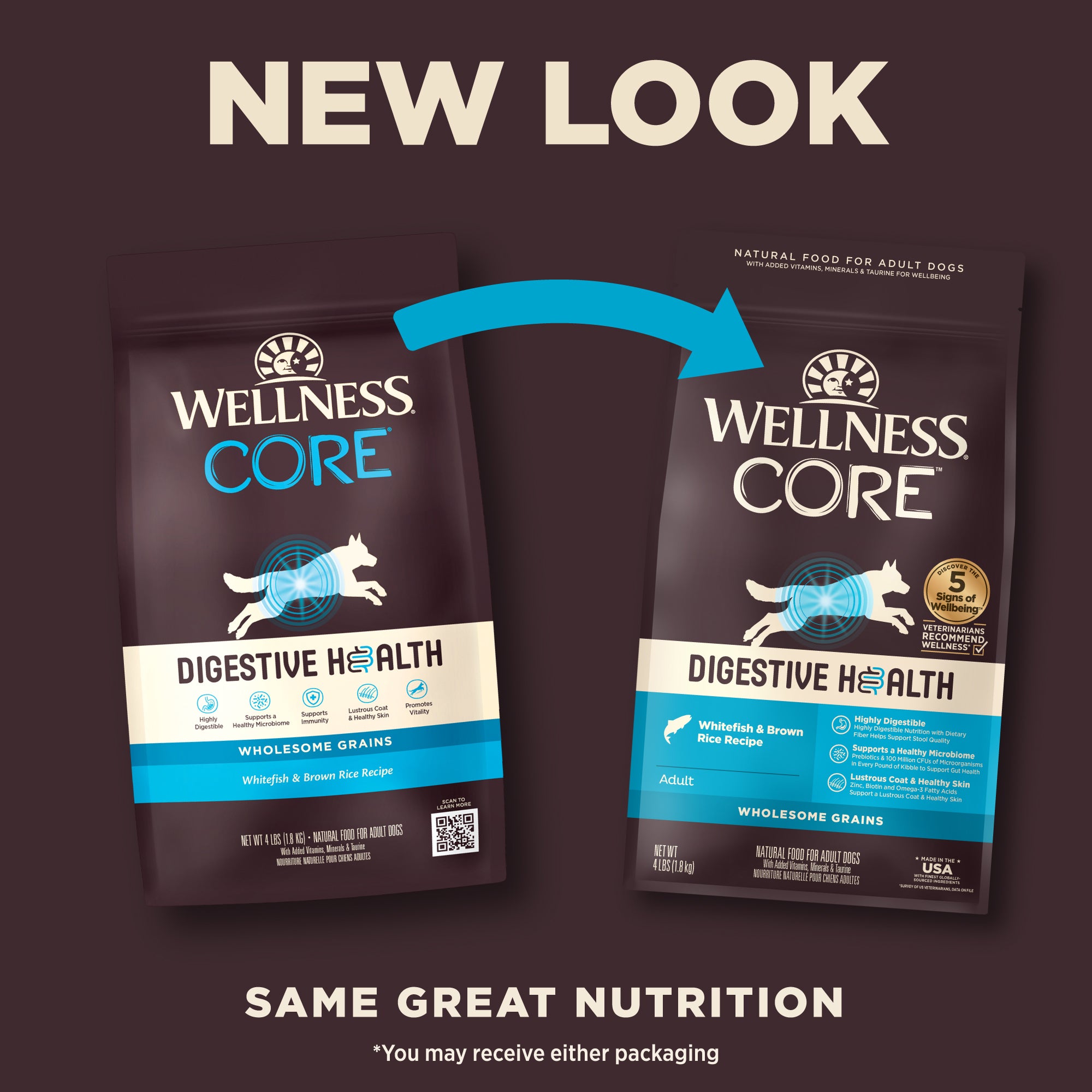 Wellness CORE Digestive Health Whitefish & Brown Rice Adult Dry Dog Food