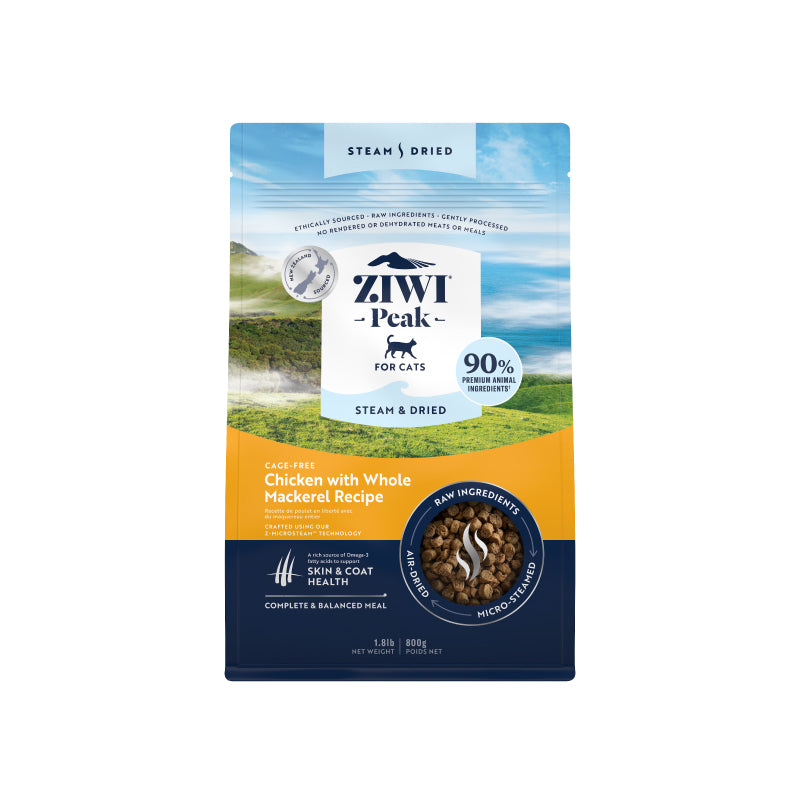 Ziwi Peak Cage Free Chicken With Whole Mackerel Recipe Steam & Dried Cat Food