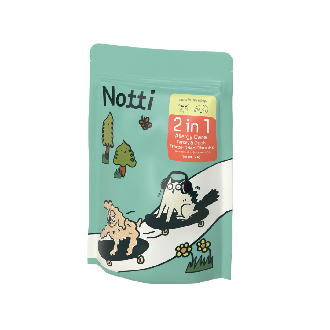Notti 2-in-1 Allergy Care Turkey & Duck Freeze-Dried Treats For Dog & Cat (50g)