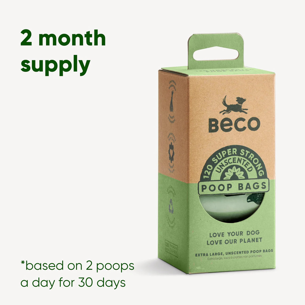 Beco Poop Bags – Leak-Proof, 100% Recycled Plastic (Unscented)