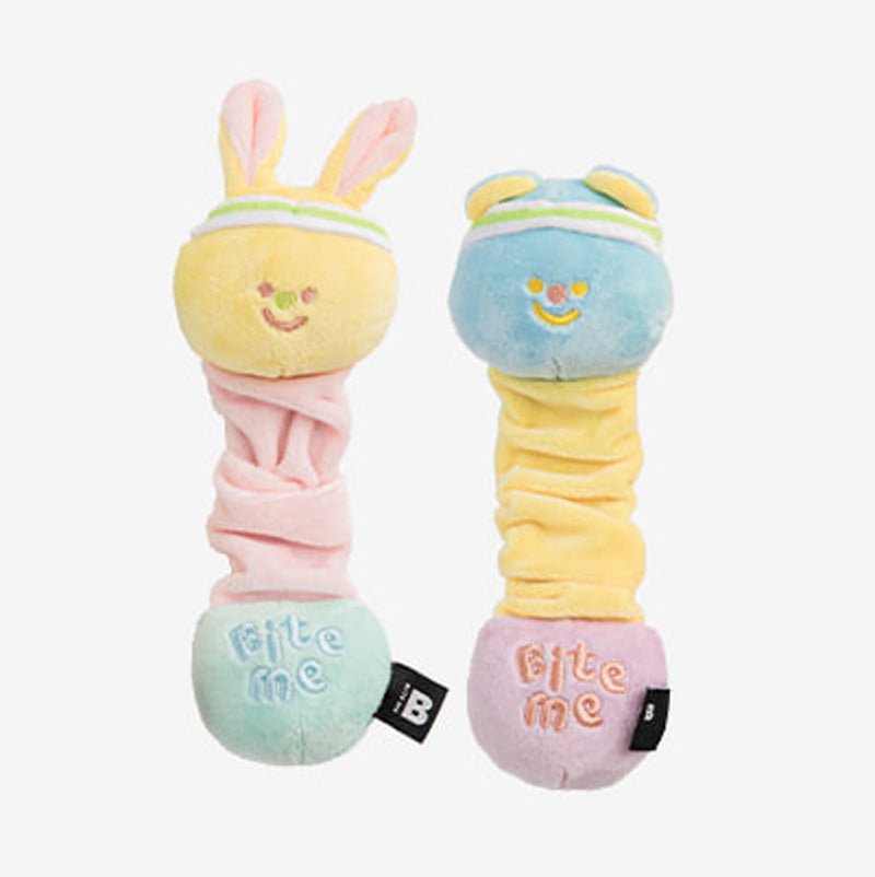 Bite Me Bear and Rabbit Stretchy Dog Toy - CreatureLand