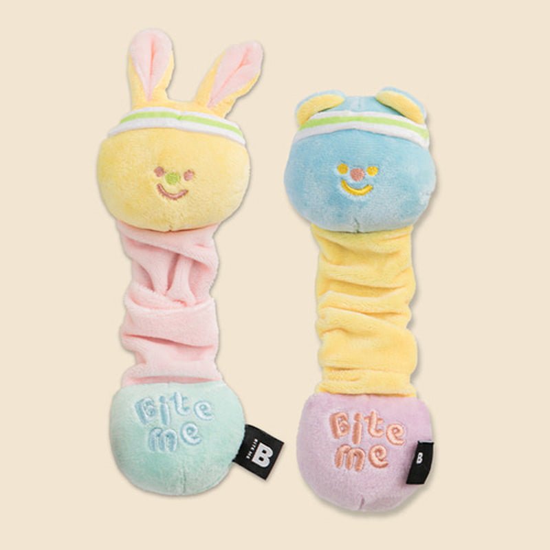 Bite Me Bear and Rabbit Stretchy Dog Toy - CreatureLand