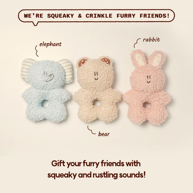 Bite Me BonBon Green Furry Friends Rattle Toy - CreatureLand