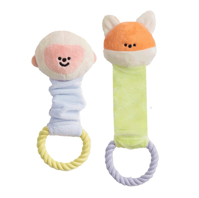 Bite Me Monkey & Fox Stretchy Dog Toy - CreatureLand