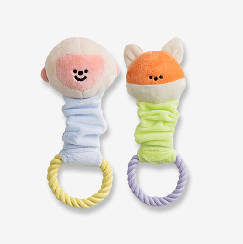 Bite Me Monkey & Fox Stretchy Dog Toy - CreatureLand