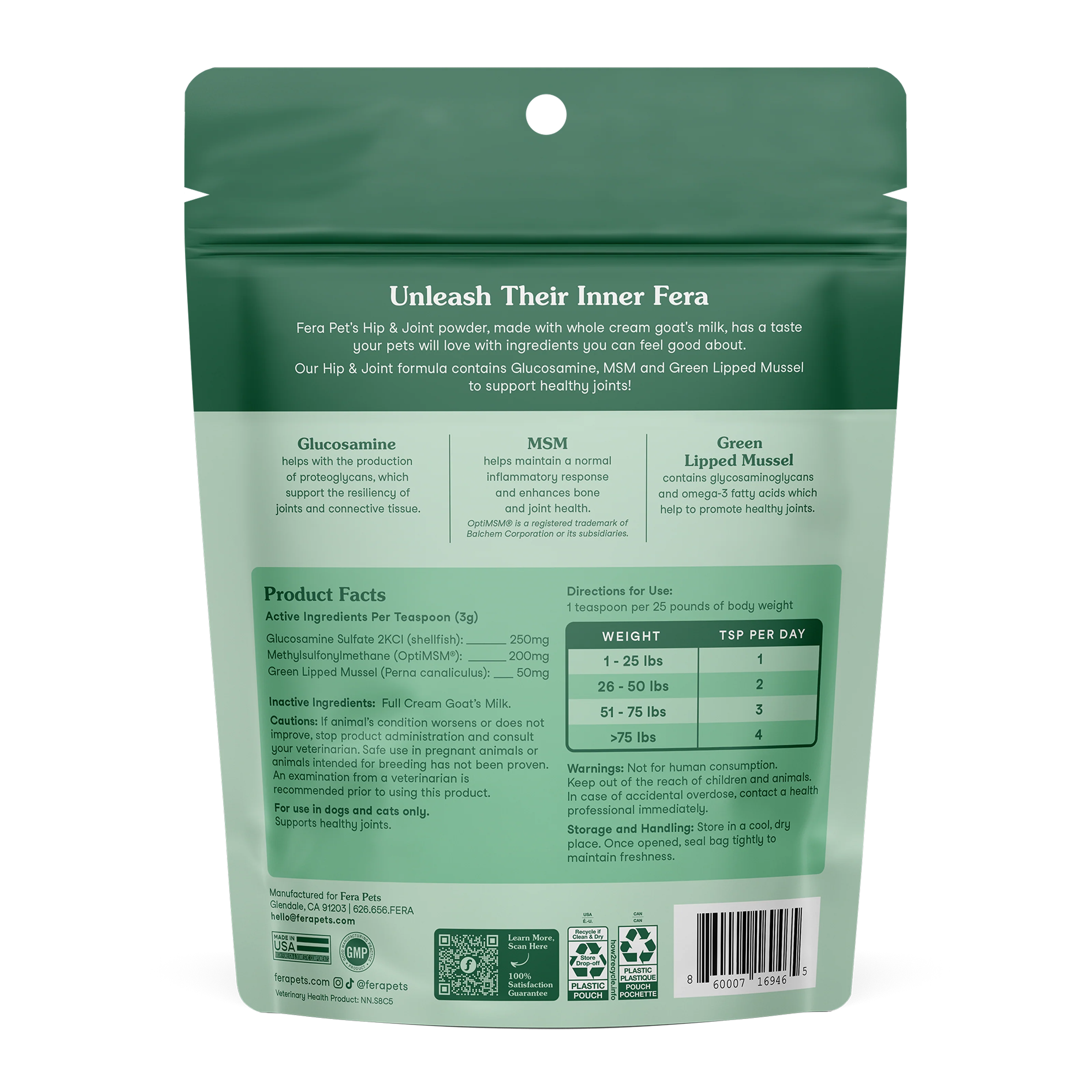 Hip + Joint Milk Topper For Dogs & Cats (180g)