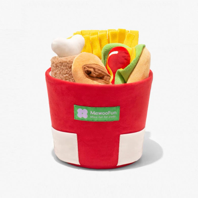 Fast Food Family Bucket Nosework Dog Toy