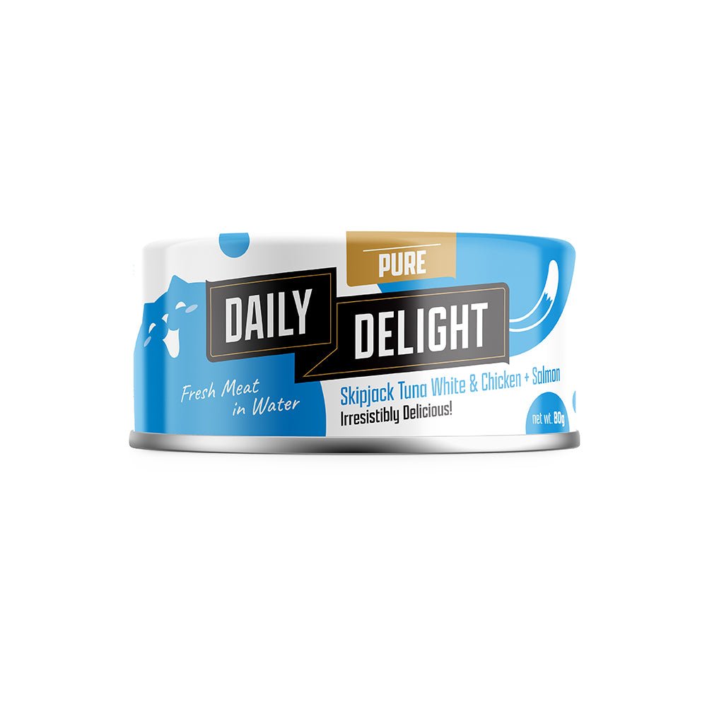 Daily Delight Pure Skipjack Tuna White & Chicken Wet Cat Food | Salmon (80g) - CreatureLand