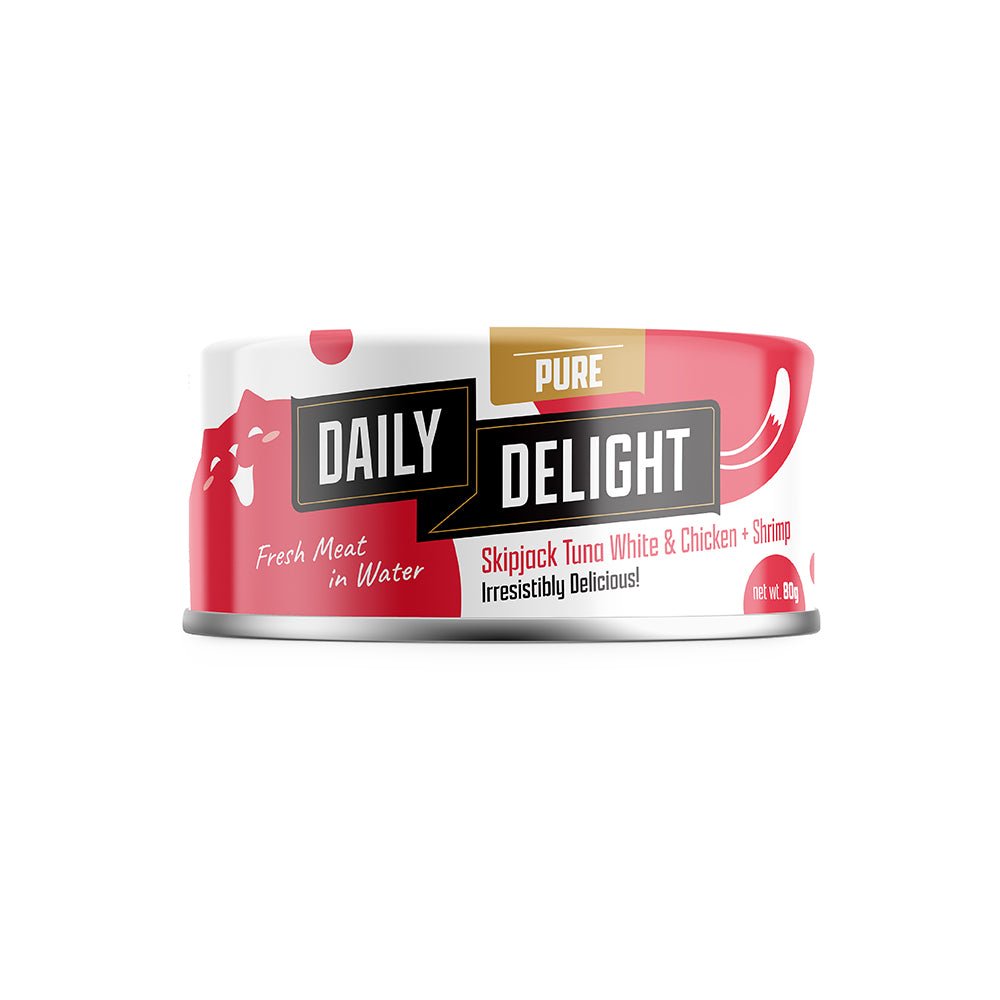 Daily Delight Pure Skipjack Tuna White & Chicken Wet Cat Food | Shrimp (80g) - CreatureLand