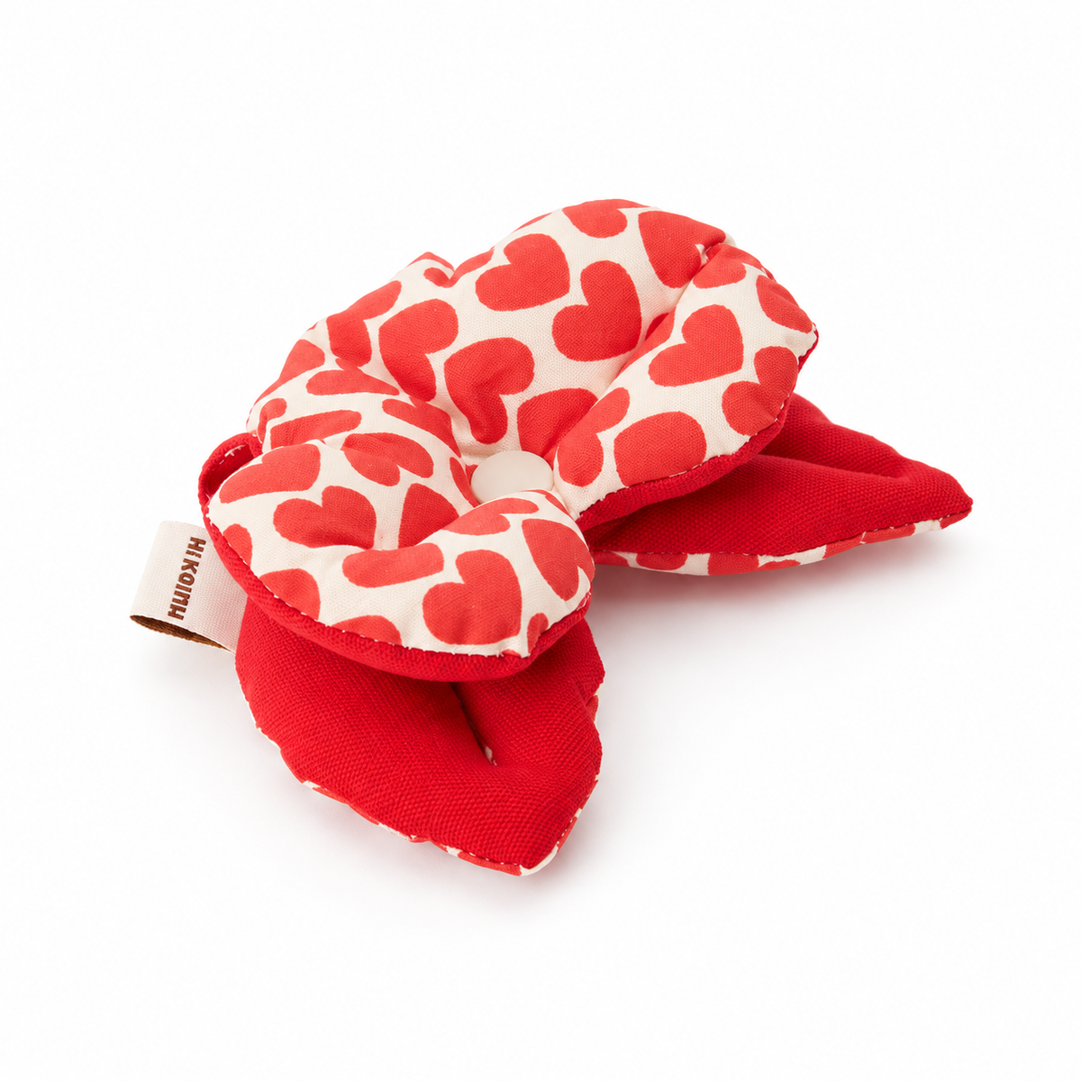 HIKOINU Heart Ribbon pet collar clip in Red Heart