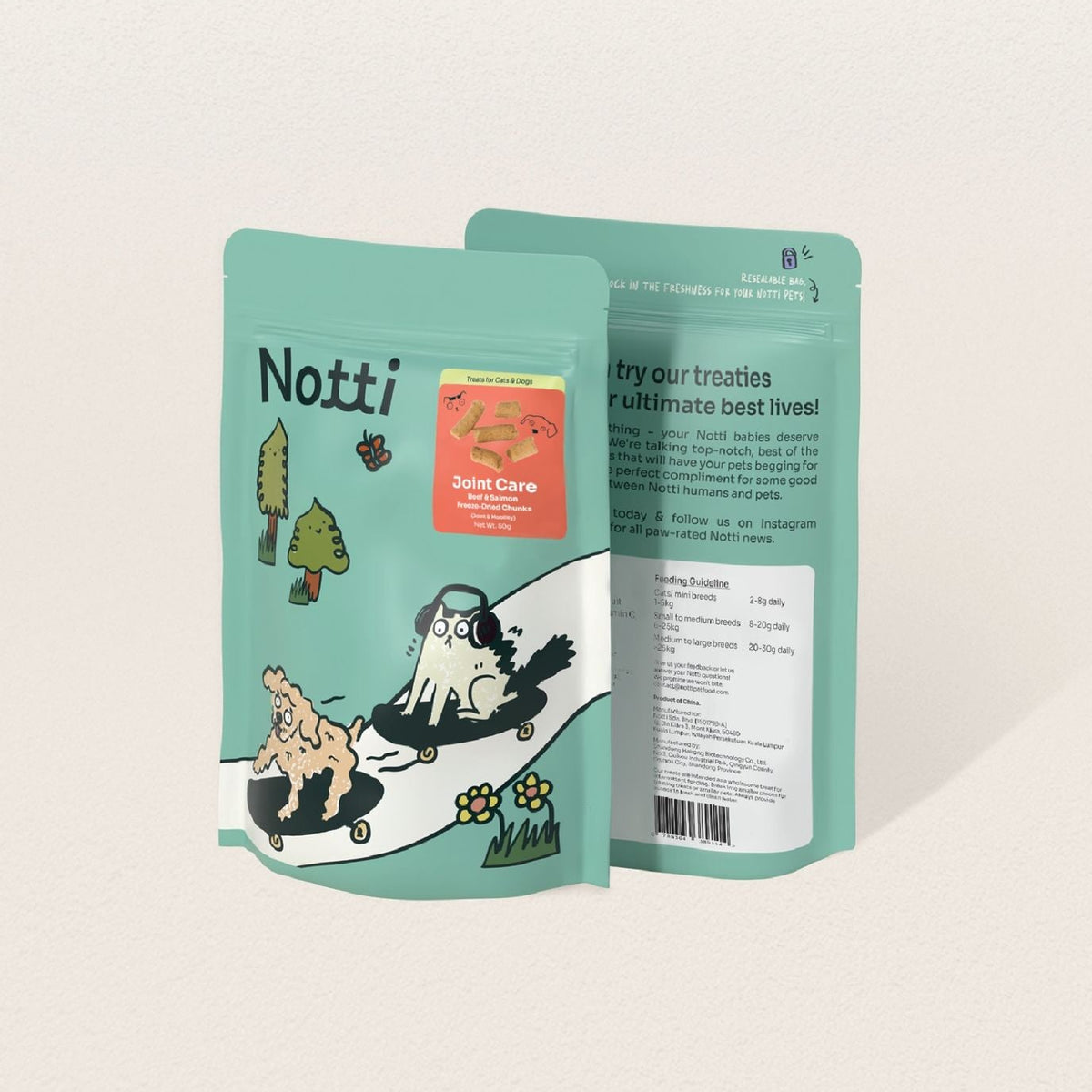 Notti Joint Care Beef & Salmon Freeze-Dried Chunks For Dog & Cat (50g)