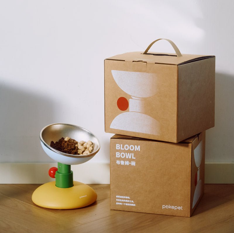 Pokepet Bloom Adjustable Stainless Steel Bowl (3 Colours) - CreatureLand