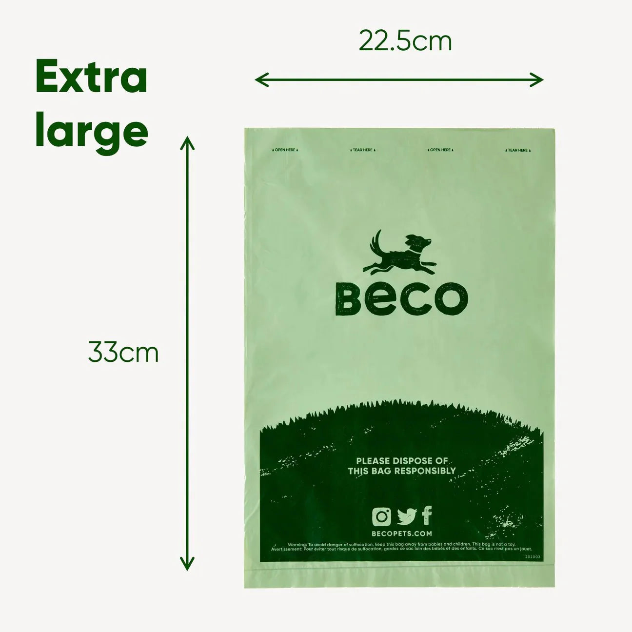 Beco Poop Bags – Leak-Proof, 100% Recycled Plastic (Unscented)