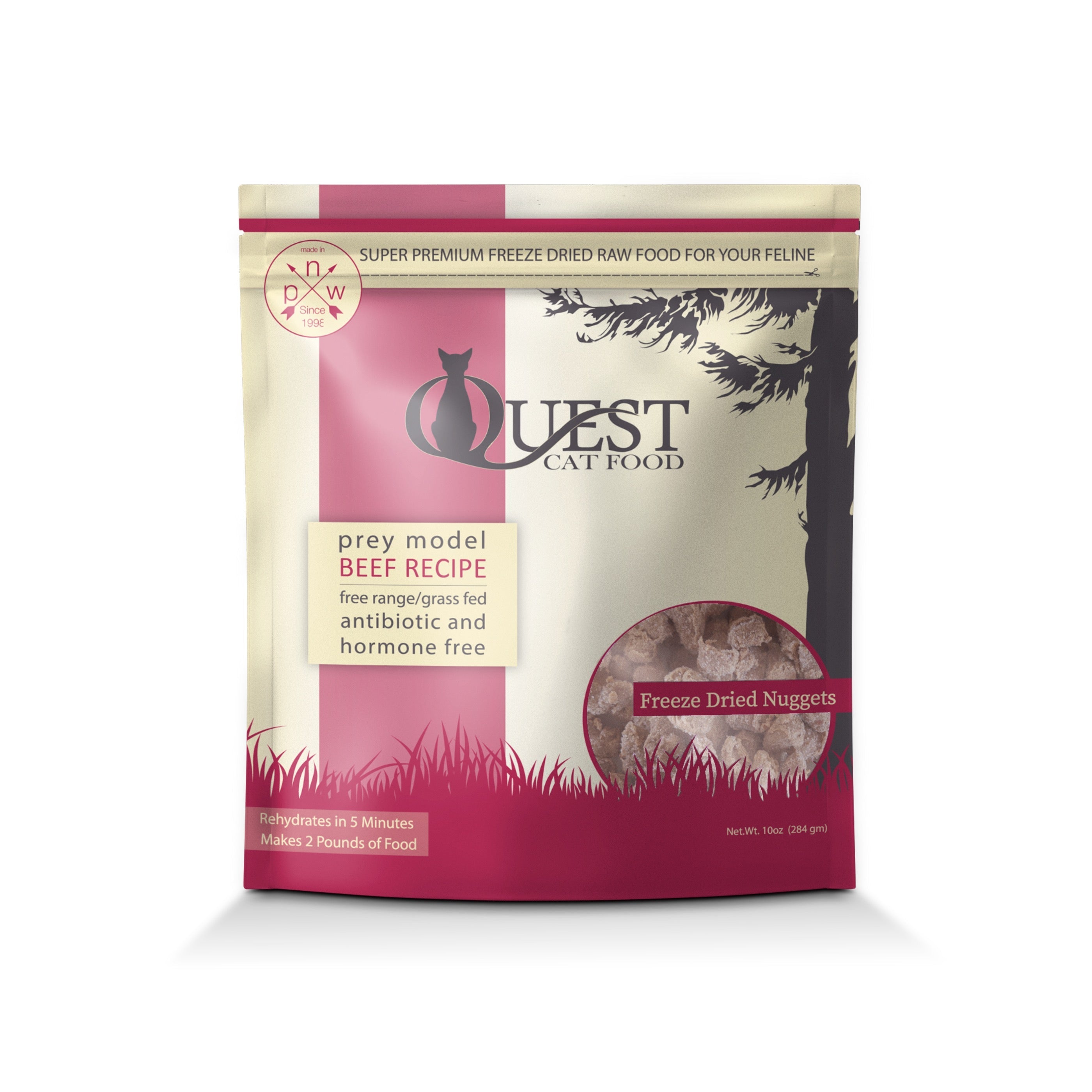 Quest Cat Food Freeze Dried Raw Beef Diet (10oz) - CreatureLand