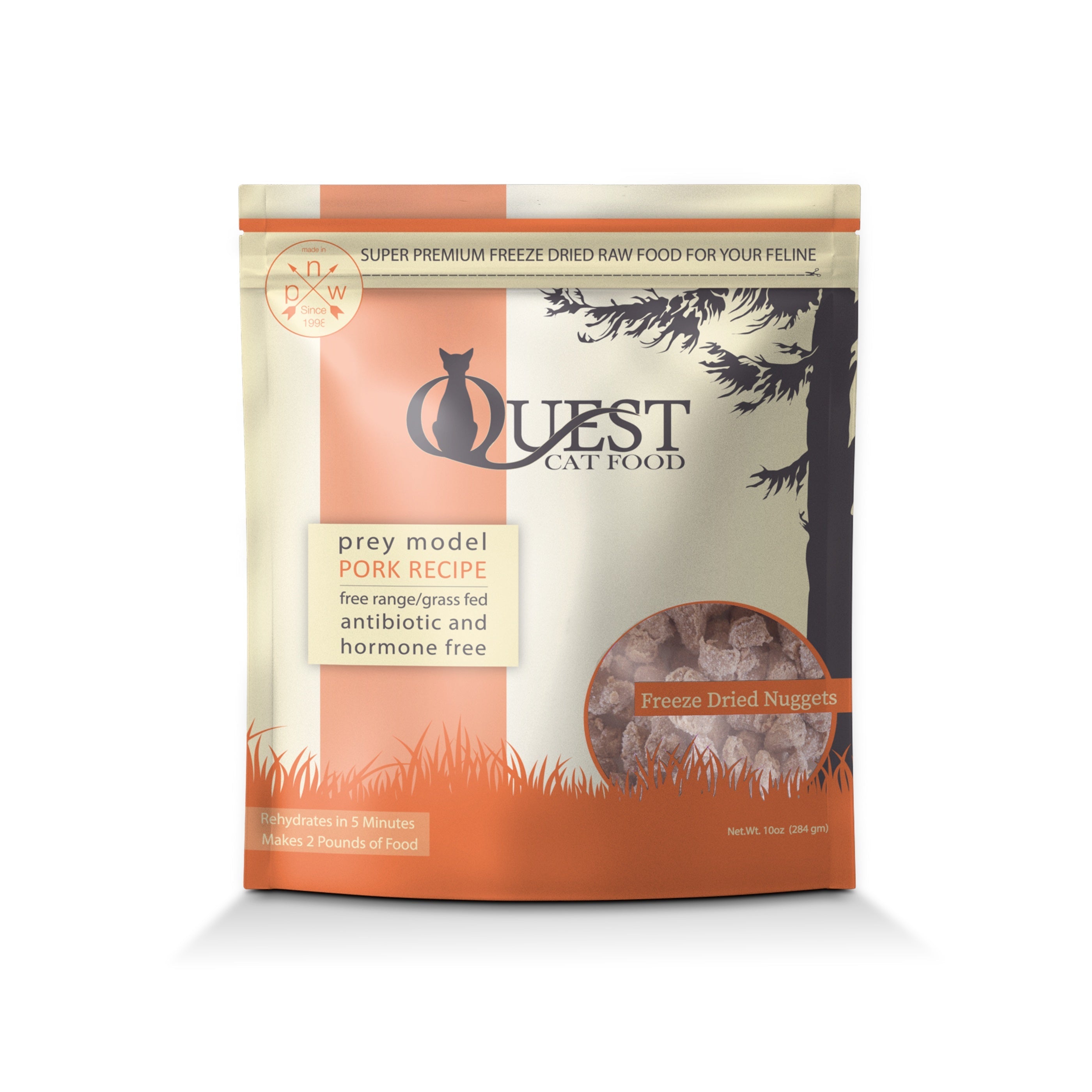 Quest Cat Food Freeze Dried Raw Pork Diet (10oz) - CreatureLand