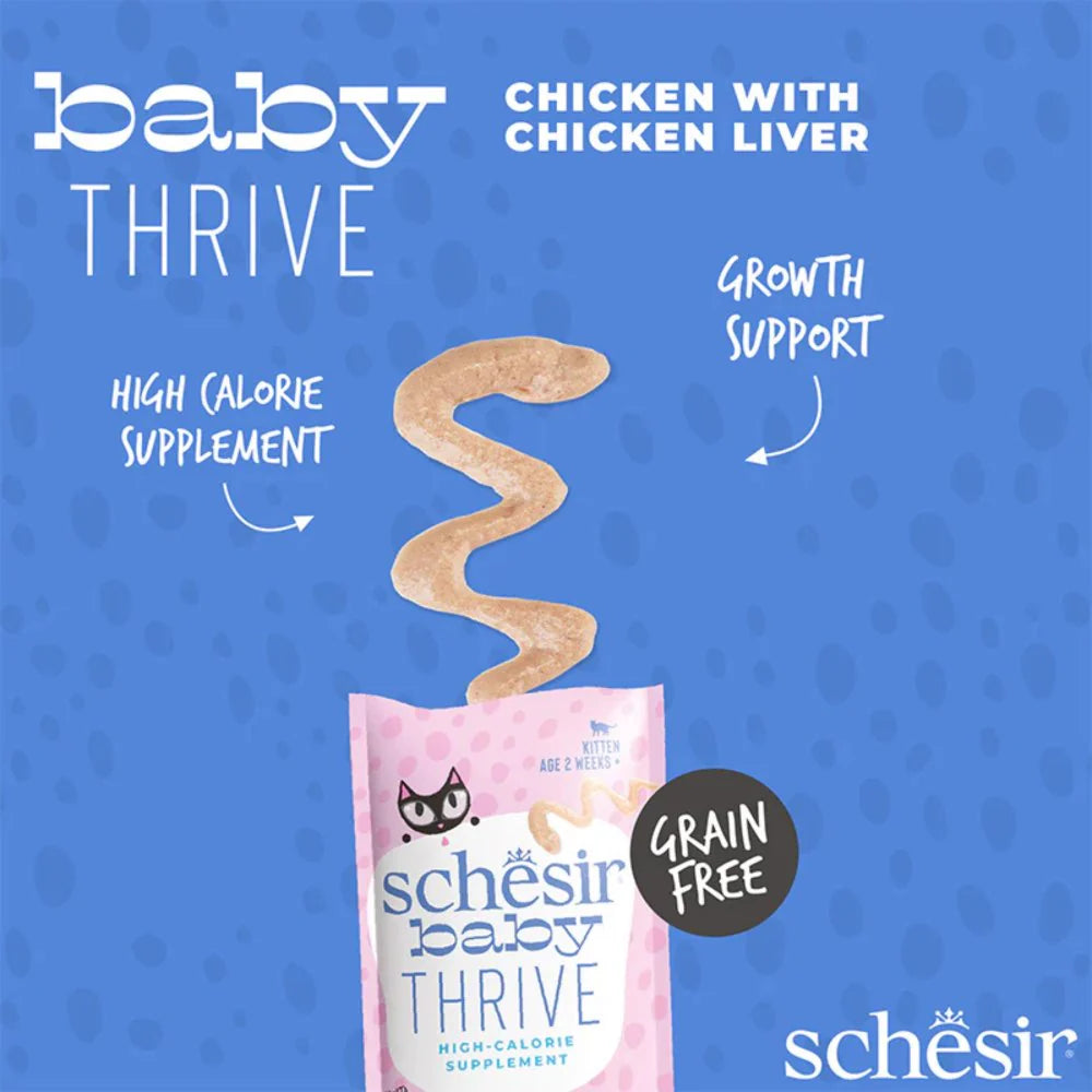 Schesir Baby Thrive High Calorie Chicken With Chicken Liver Pouch Supplement Cat Food (160g)