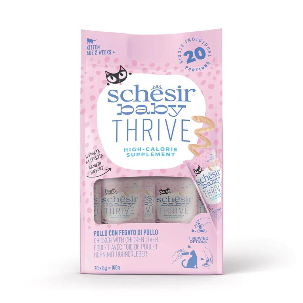 Schesir Baby Thrive High Calorie Chicken With Chicken Liver Pouch Supplement Cat Food (160g)