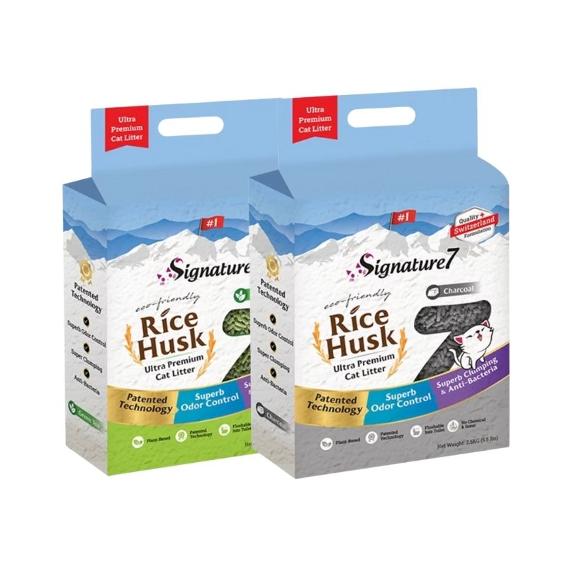 1.5mm Rice Husk Cat Litter (Green Tea & Charcoal) | 2.5kg