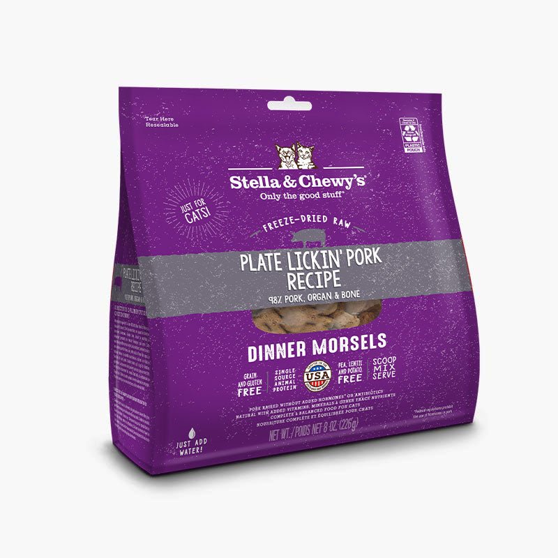 Stella & Chewy's Freeze Dried Dinner Morsels - Plate Lickin' Pork (2 Sizes) - CreatureLand