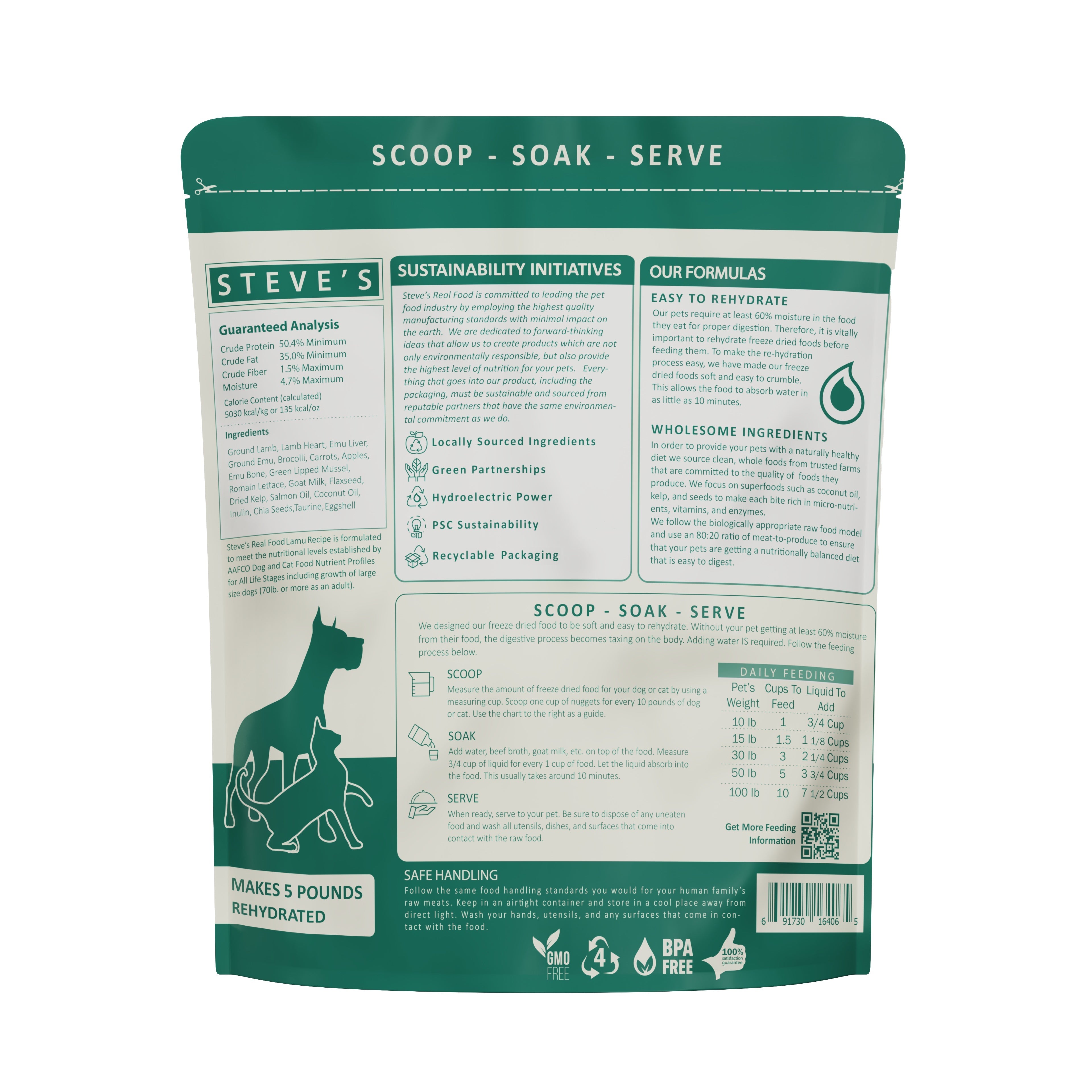 Steve's Real Food Freeze Dried Raw Nuggets | Lamu (20oz) - CreatureLand