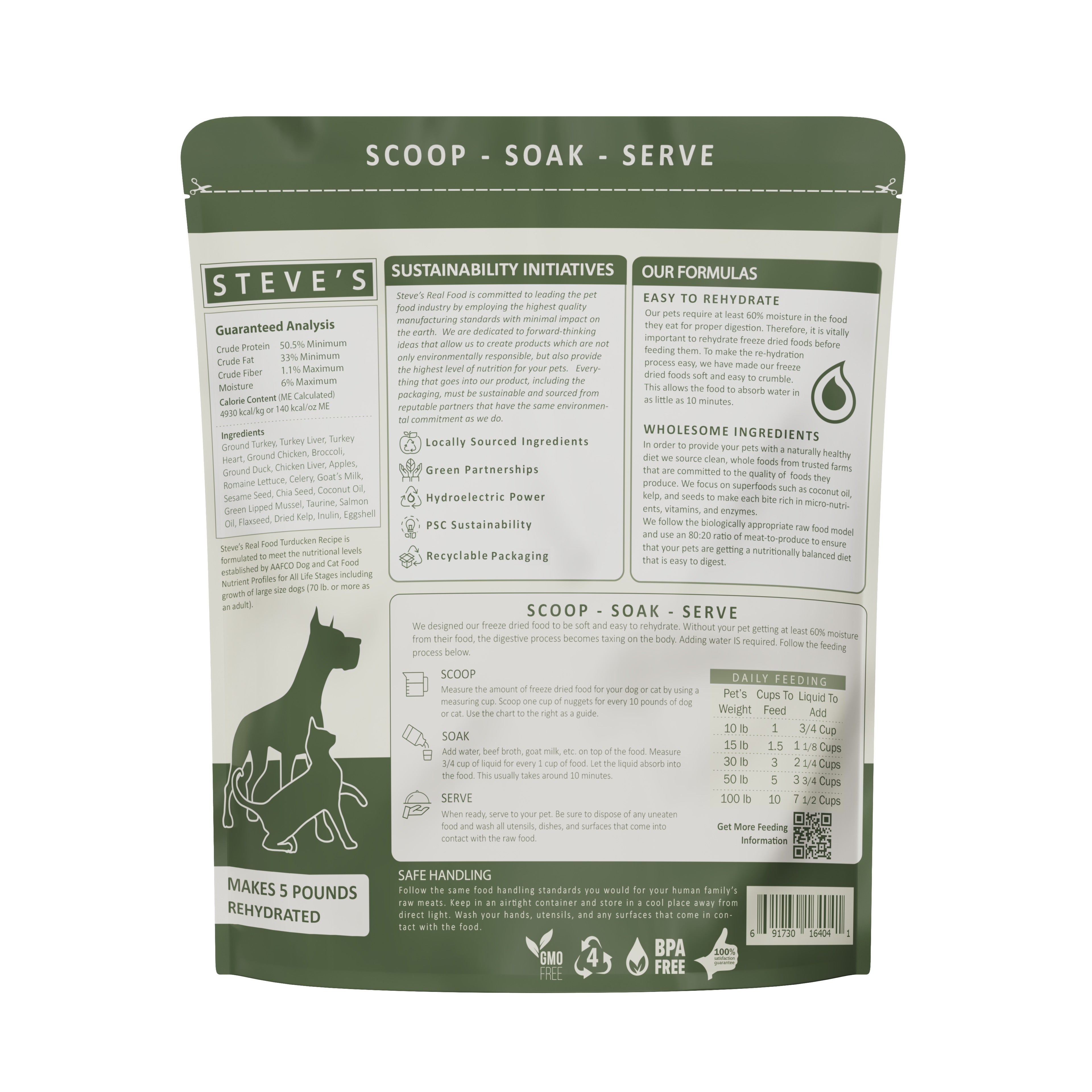 Steve's Real Food Freeze Dried Raw Nuggets | Turducken (20oz) - CreatureLand