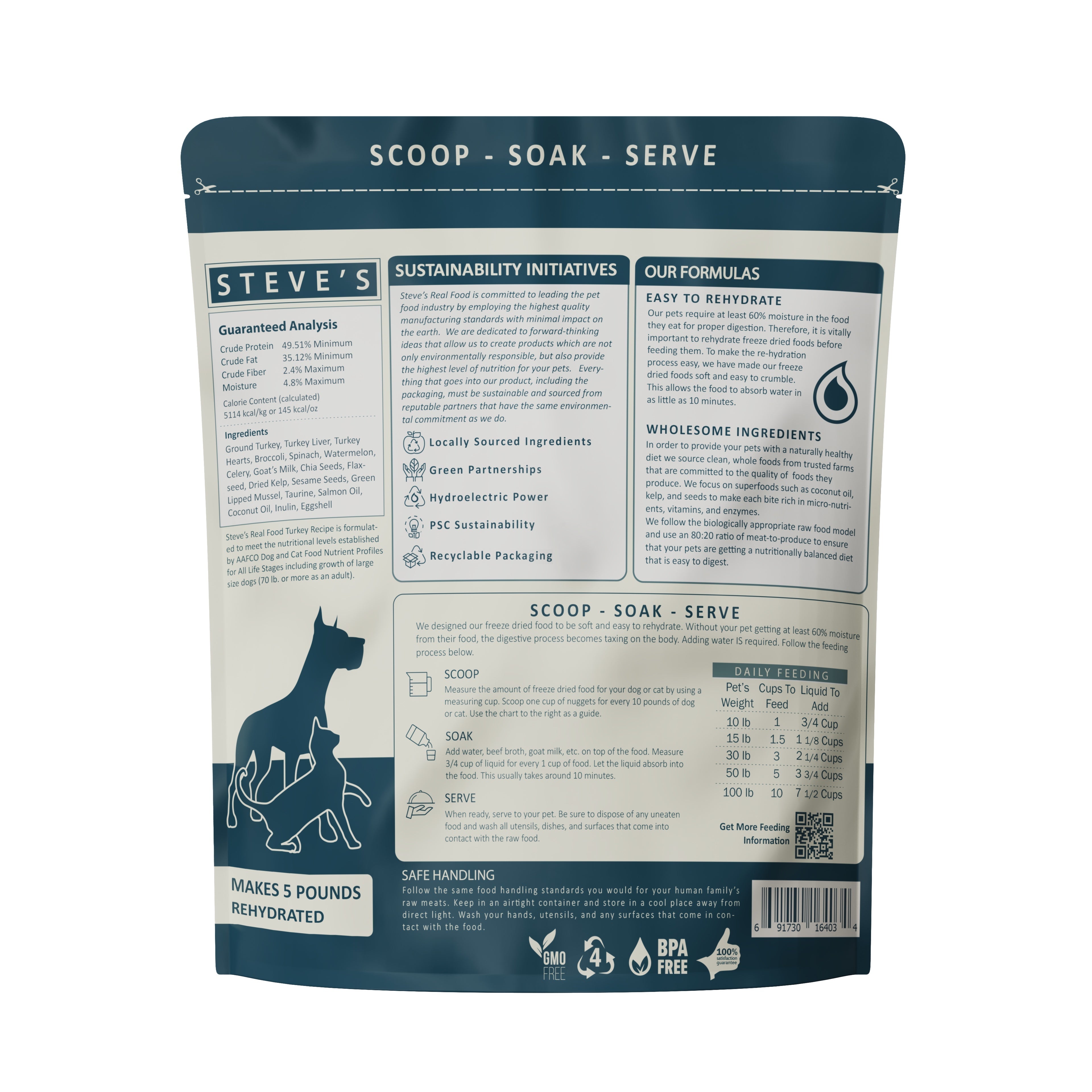 Steve's Real Food Freeze Dried Raw Nuggets | Turkey (20oz) - CreatureLand