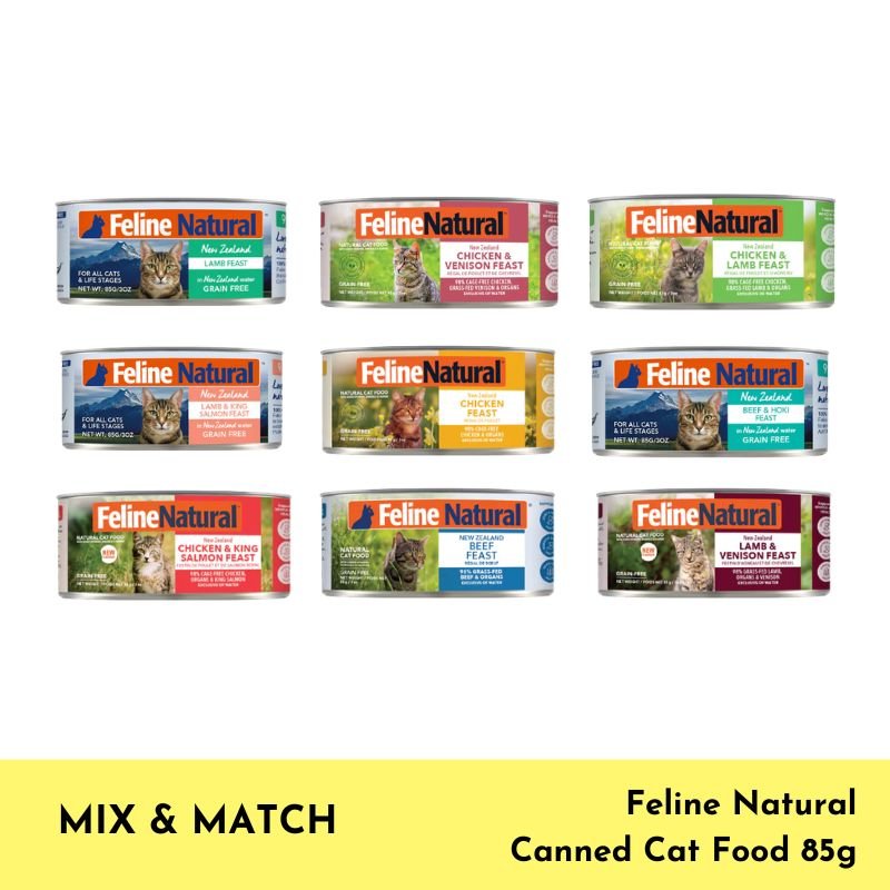 MIX & MATCH | 12 Cans of Feline Natural Canned Cat Food (85g)