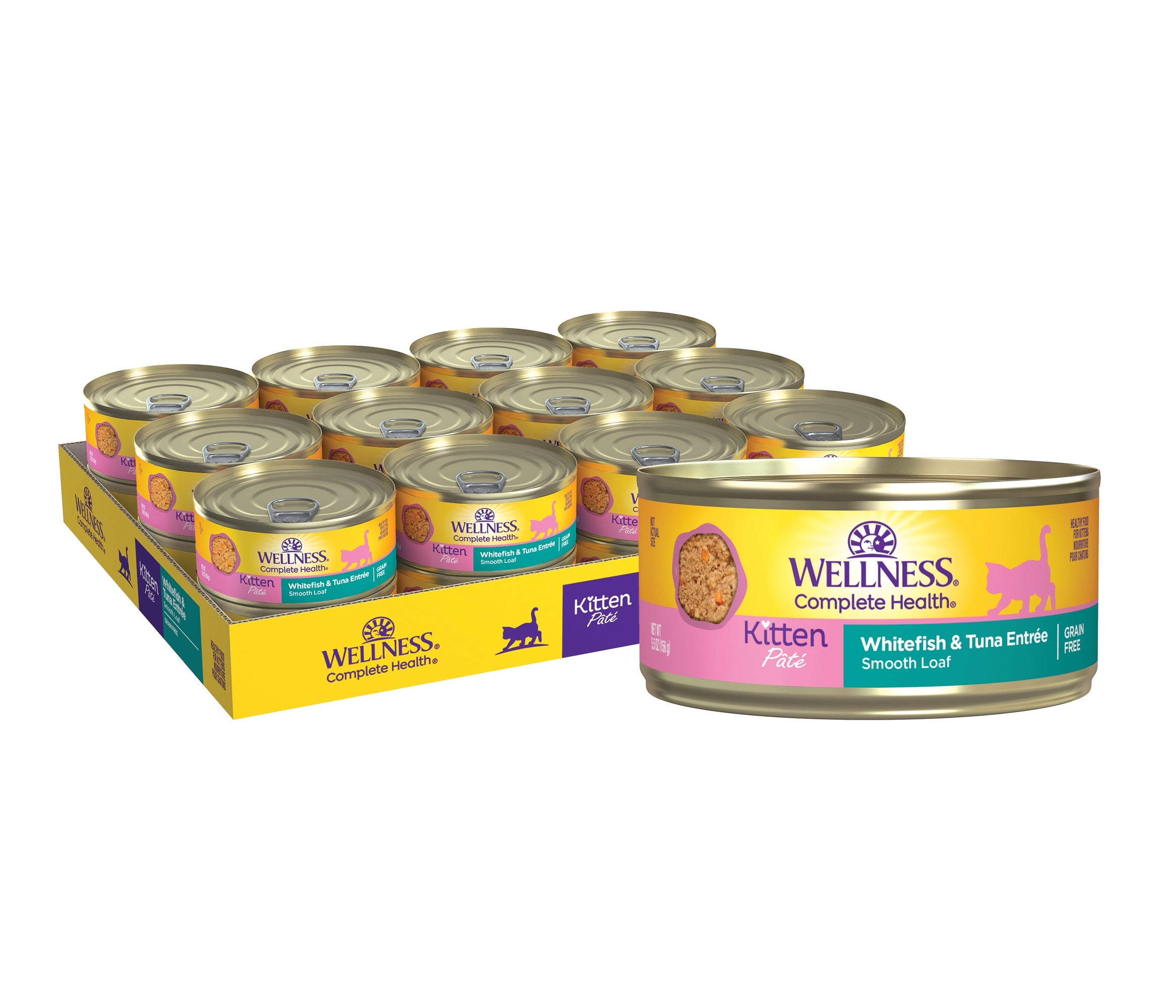 Wellness Complete Health™ Pâté Wet Cat Food | Kitten Whitefish & Tuna (5.5 oz) - CreatureLand