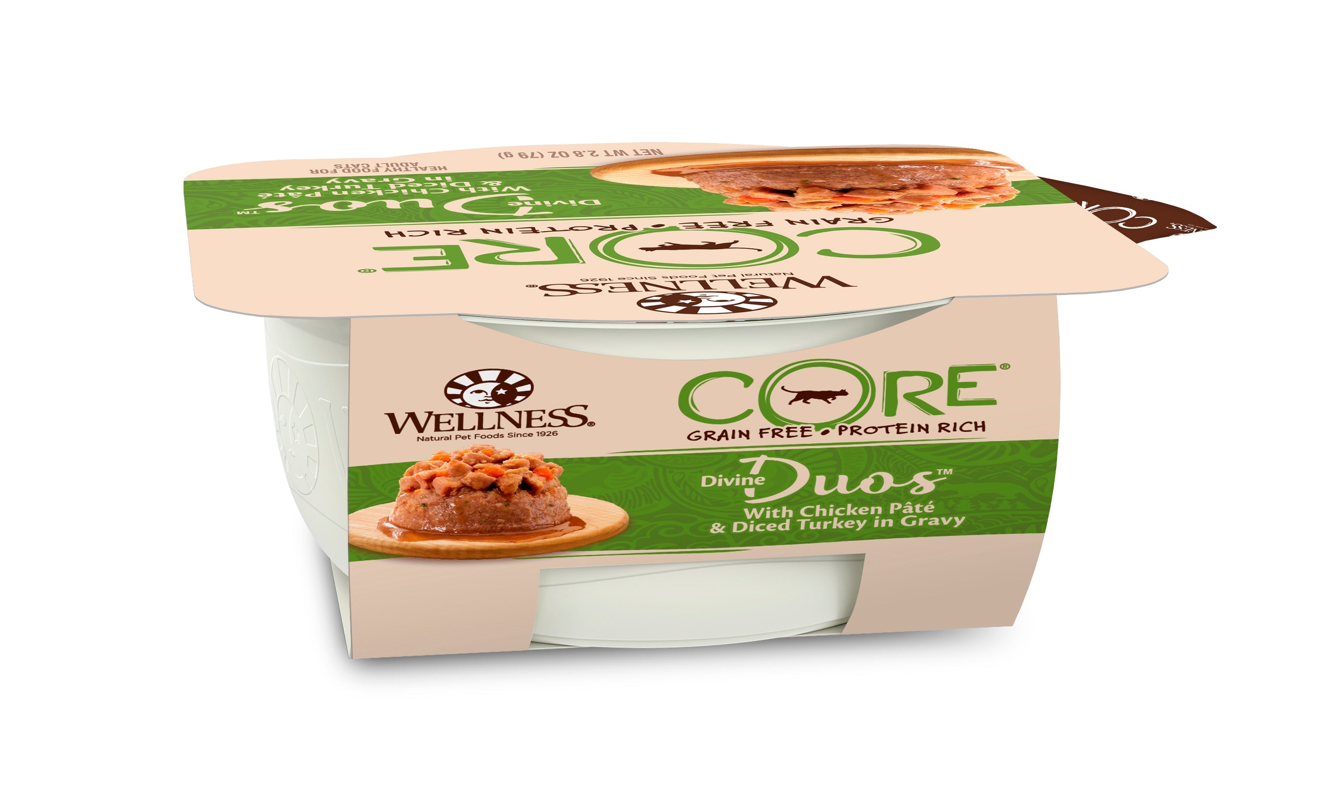 Wellness CORE® Divine Duos™ Wet Cat Food | Chicken Paté & Diced Turkey (2.8 oz) - CreatureLand