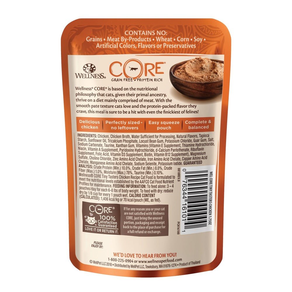 Wellness CORE® Tiny Tasters™ Pate Wet Cat Food | Chicken (1.75 oz) - CreatureLand